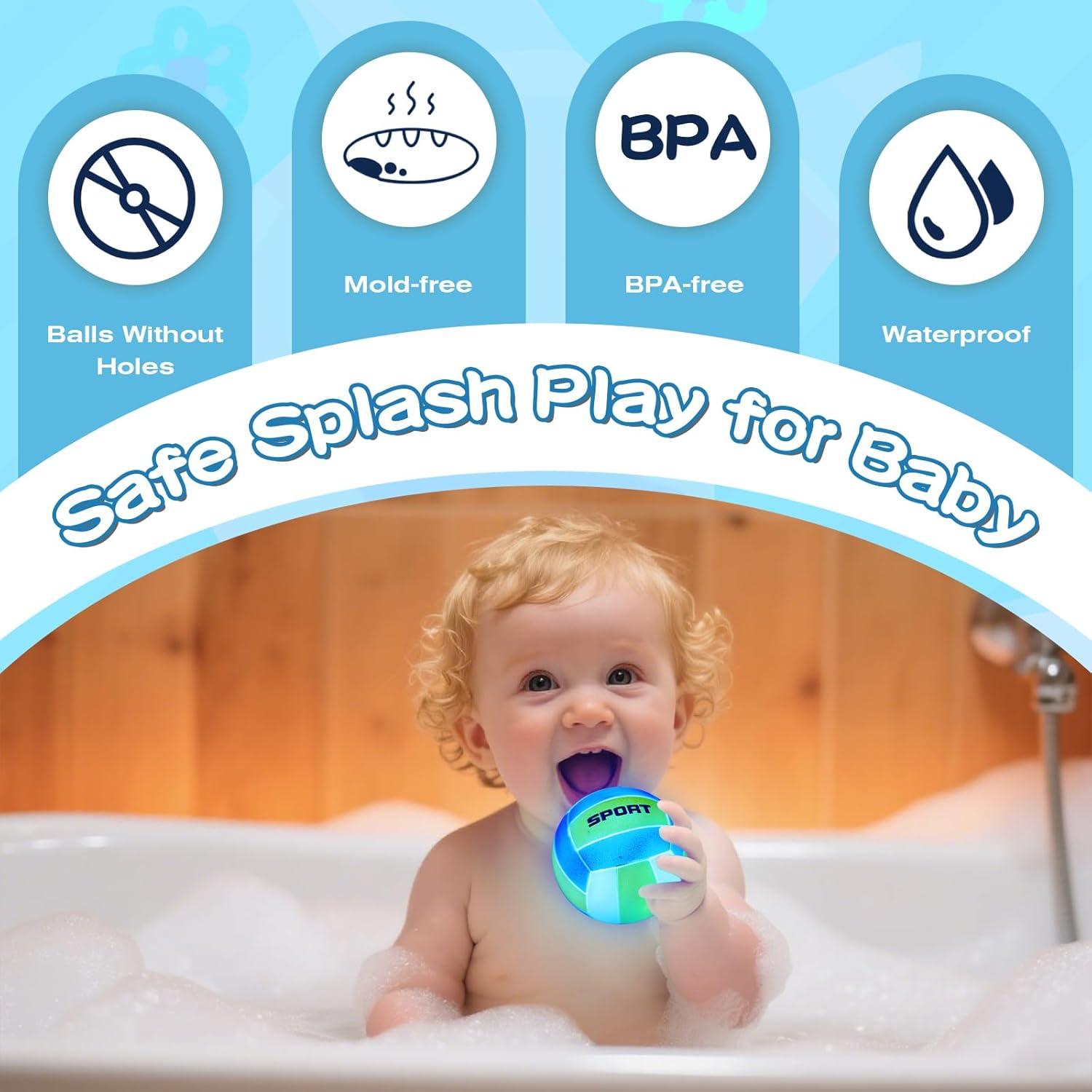 Juguetes de baño iluminados TNOIE con aro de baloncesto