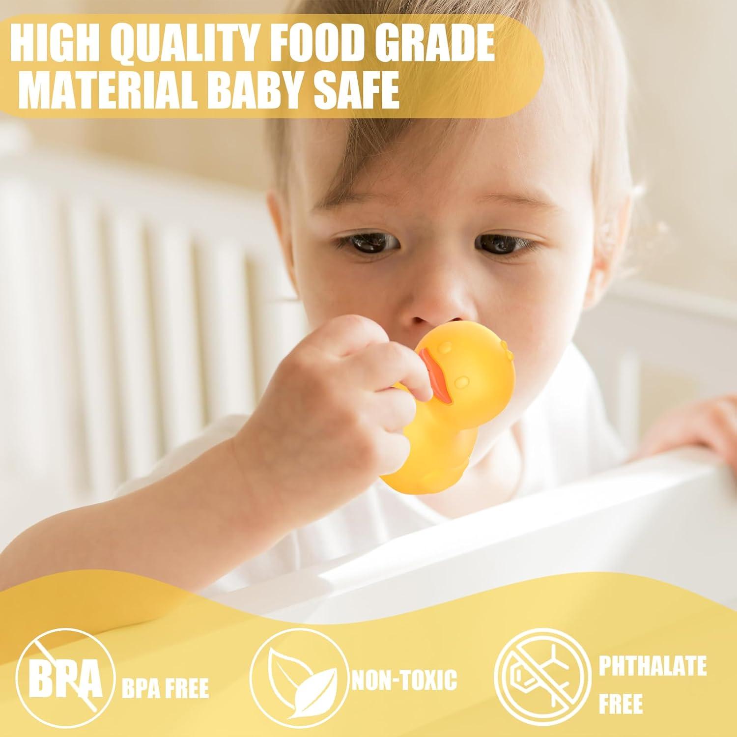 Set de Juguetes de Baño Silicona 6 Piezas Patos para Bebés