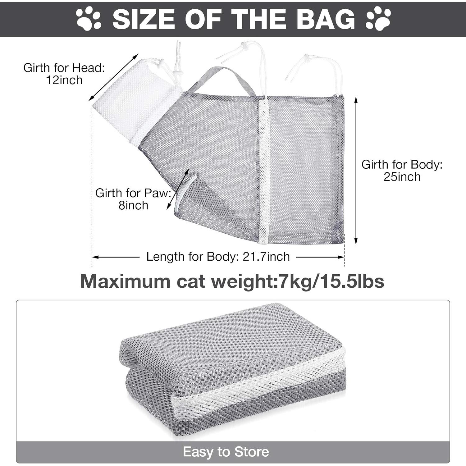 Bolsa de Baño para Gato Shappy Ajustable Gris 55cm