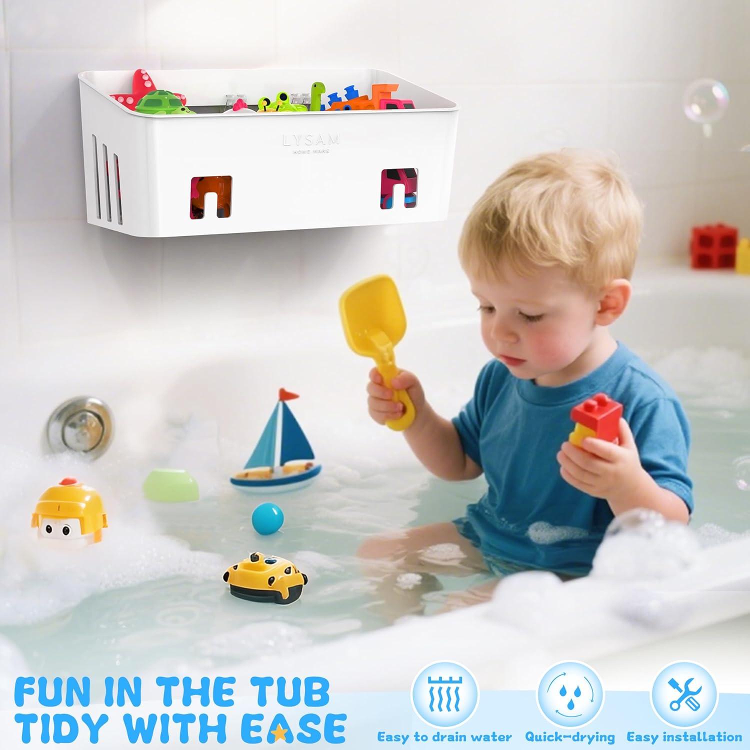 Organizador de Juguetes de Baño Lysam 2 Paquetes Blanco