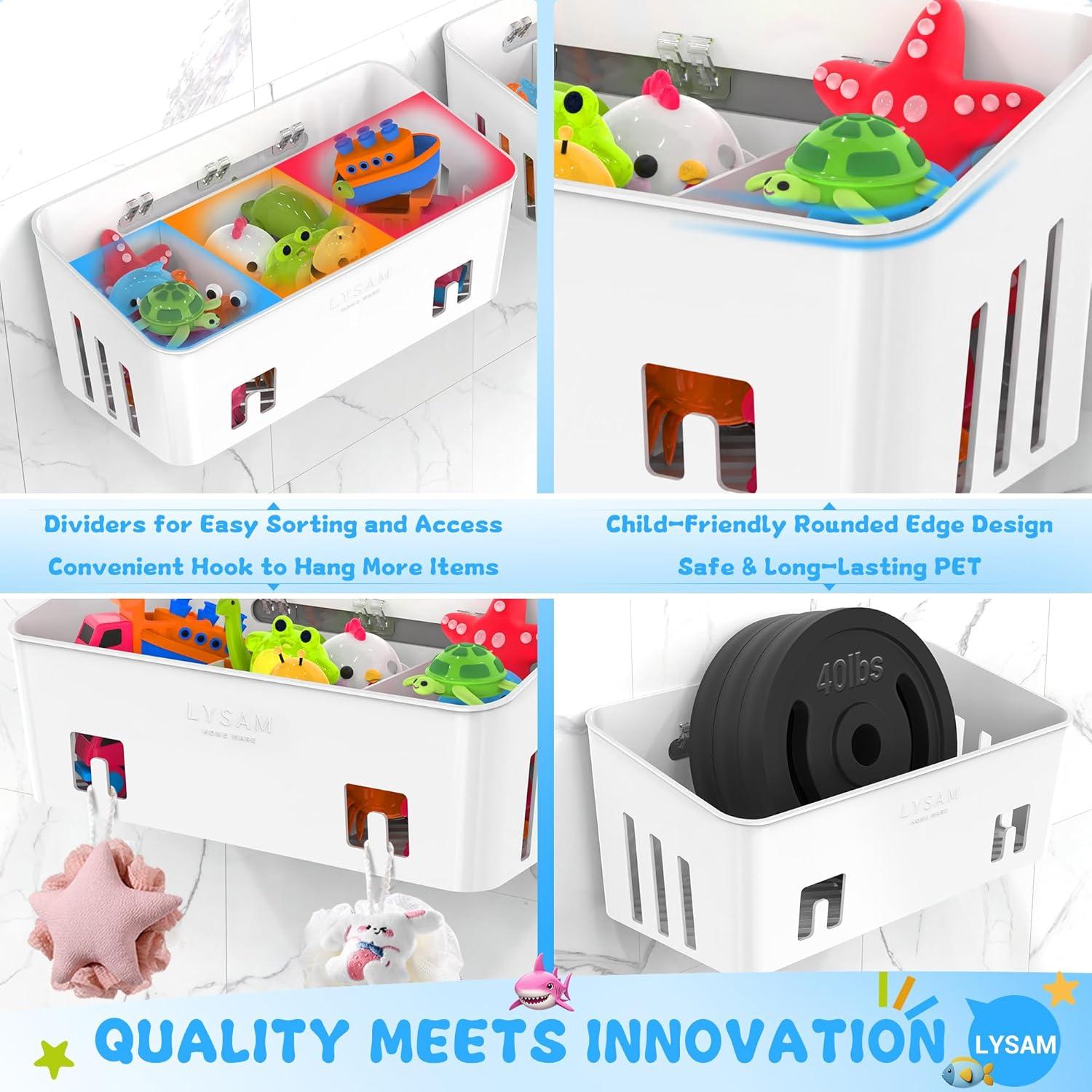 Organizador de Juguetes de Baño Lysam 2 Paquetes Blanco