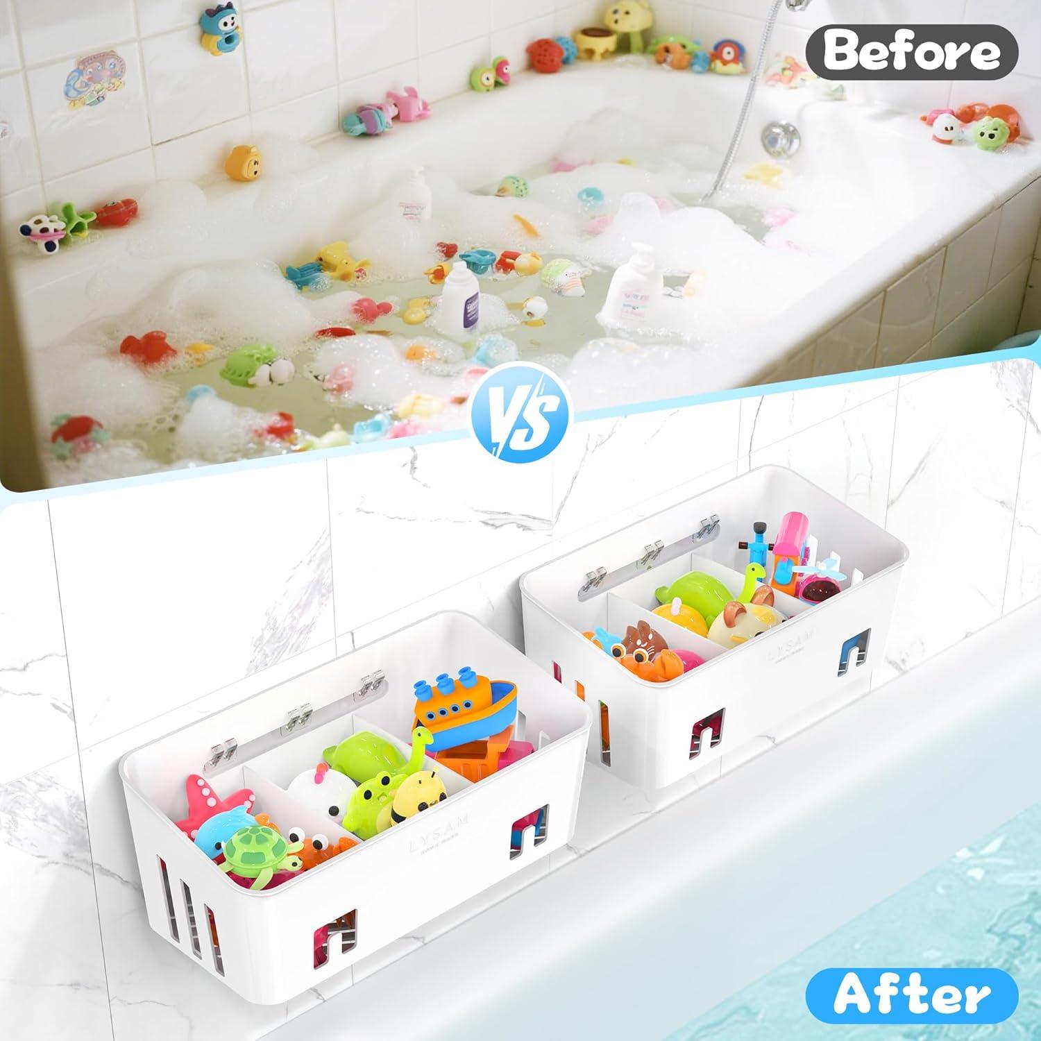 Organizador de Juguetes de Baño Lysam 2 Paquetes Blanco