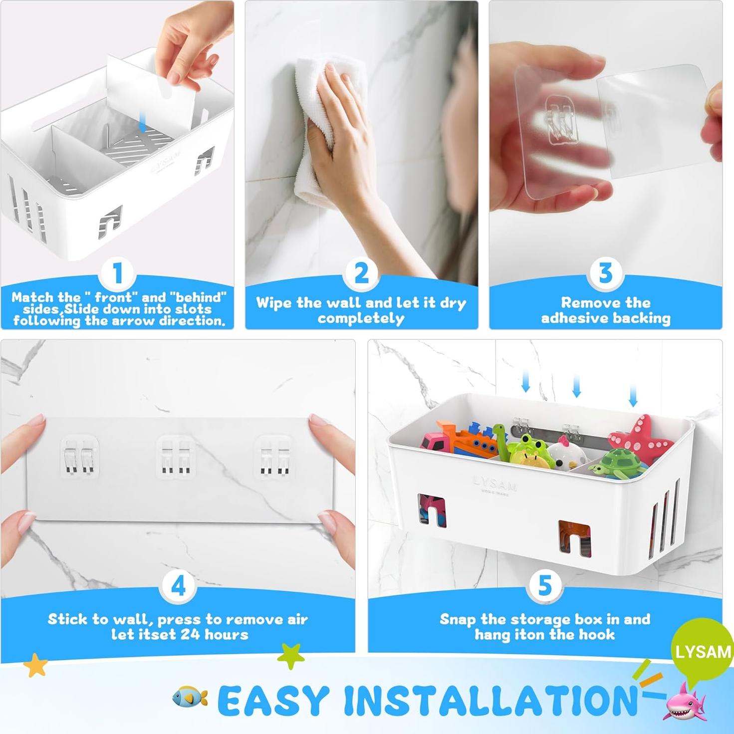 Organizador de Juguetes de Baño Lysam 2 Paquetes Blanco