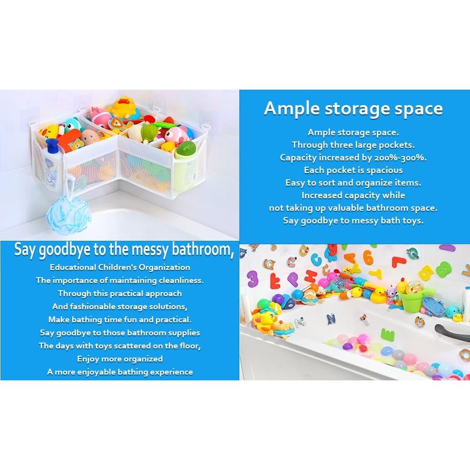 Organizador de Juguetes de Baño KPH 3 Compartimentos Blanco