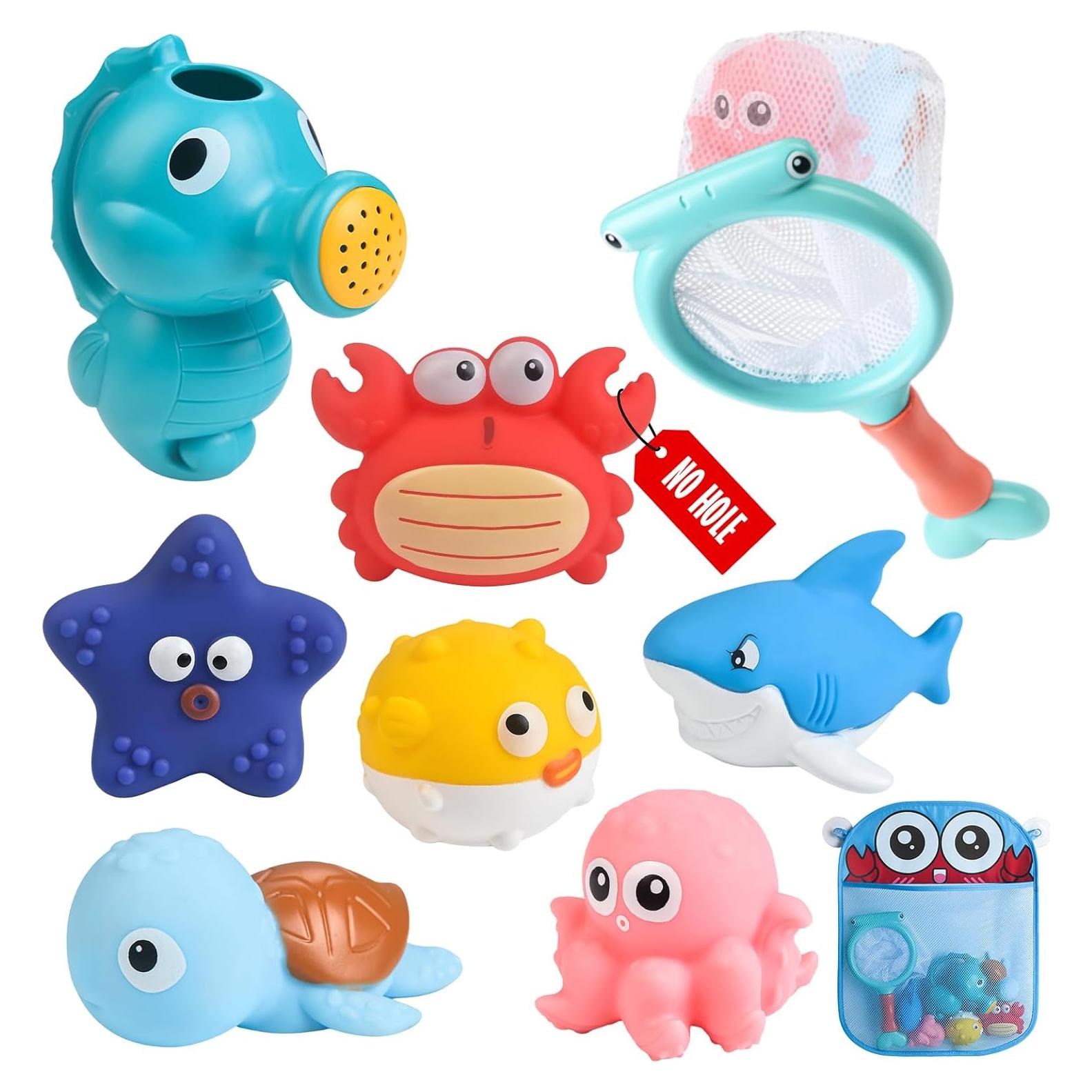 Juguetes de Baño Sin Moho Wixlon - Animales Marinos y Regadera