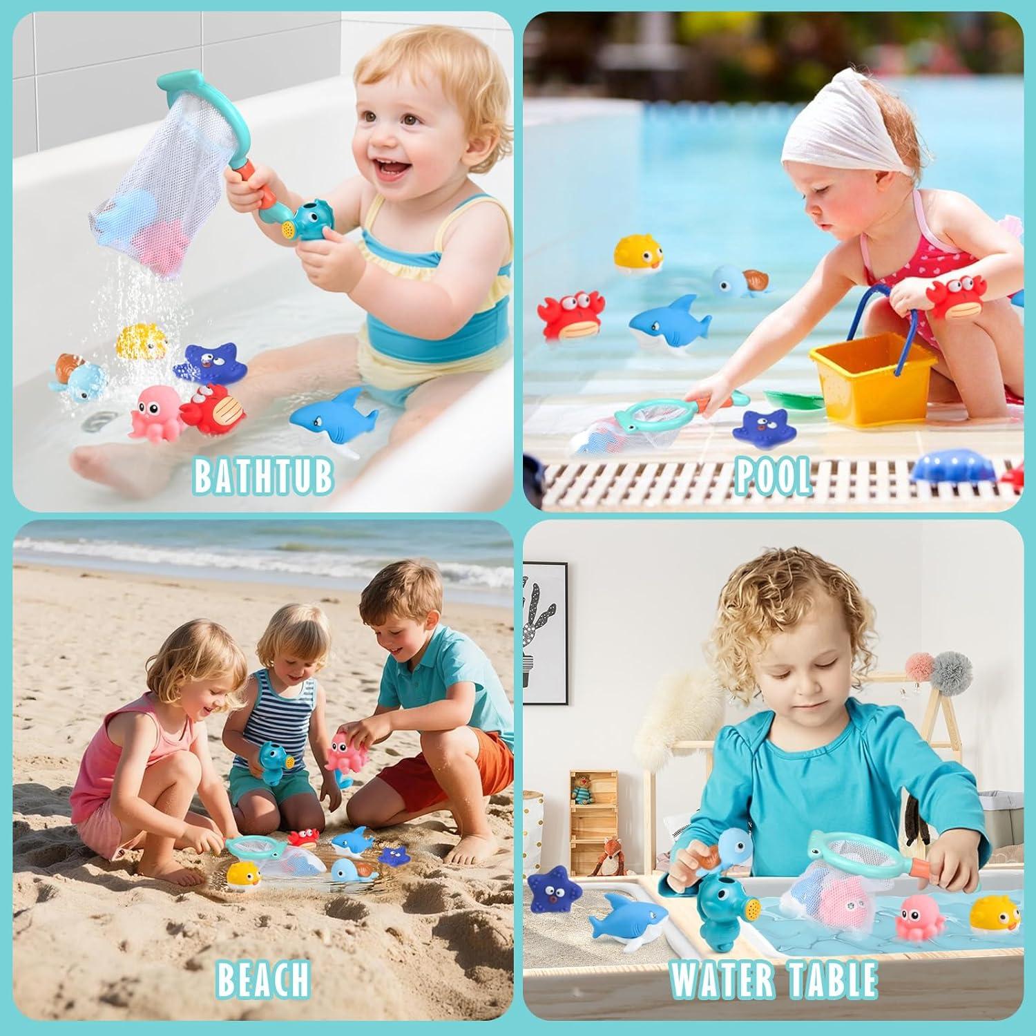 Juguetes de Baño Sin Moho Wixlon - Animales Marinos y Regadera