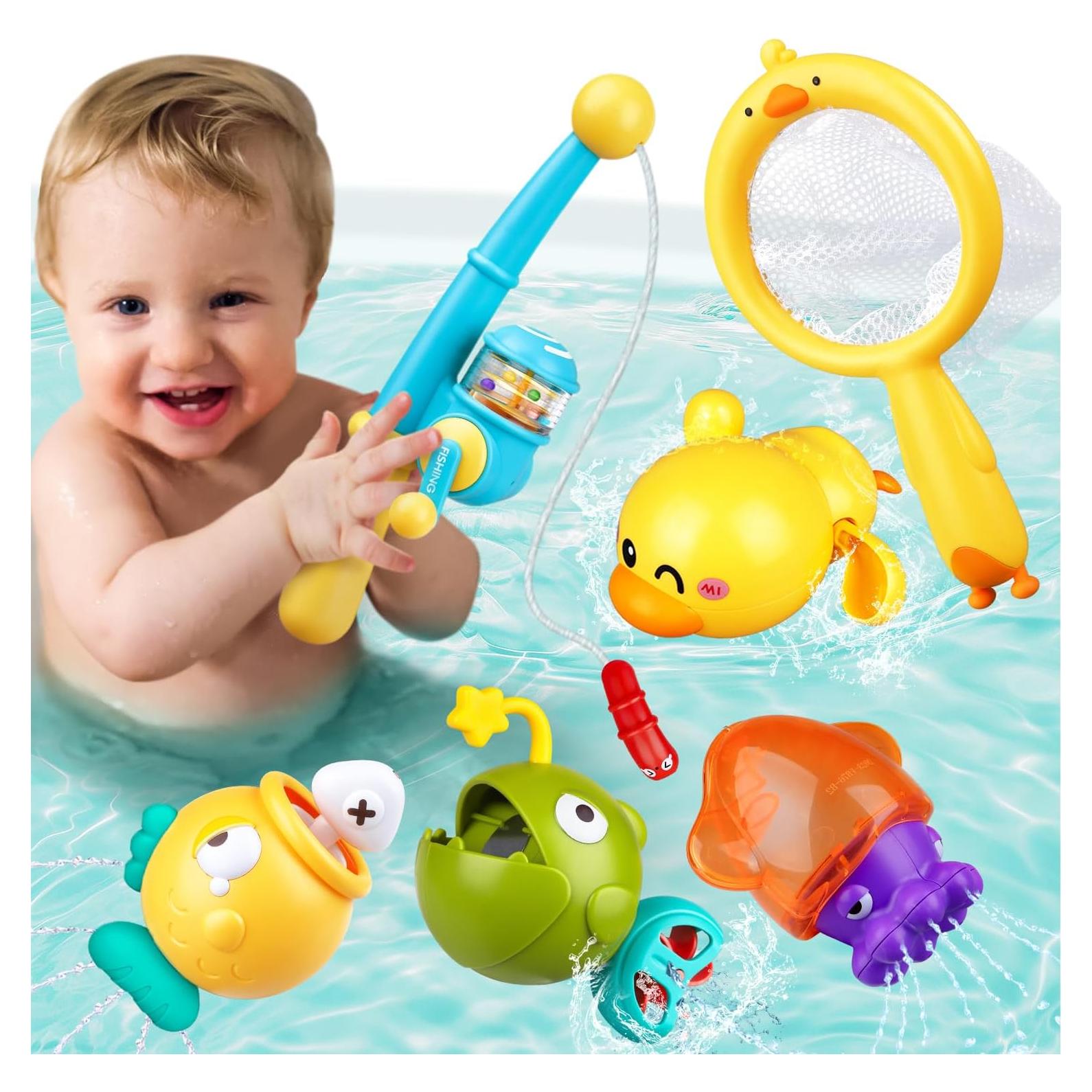 Juguetes de baño VConejo para bebés 1-3 años, pesca magnética