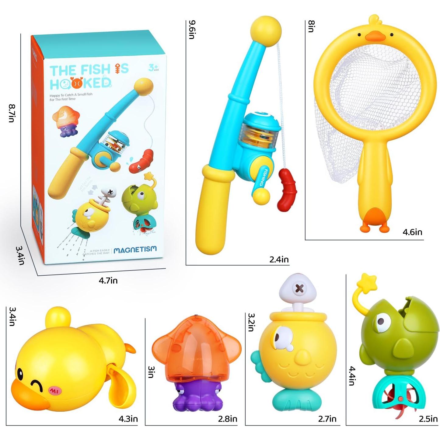 Juguetes de baño VConejo para bebés 1-3 años, pesca magnética