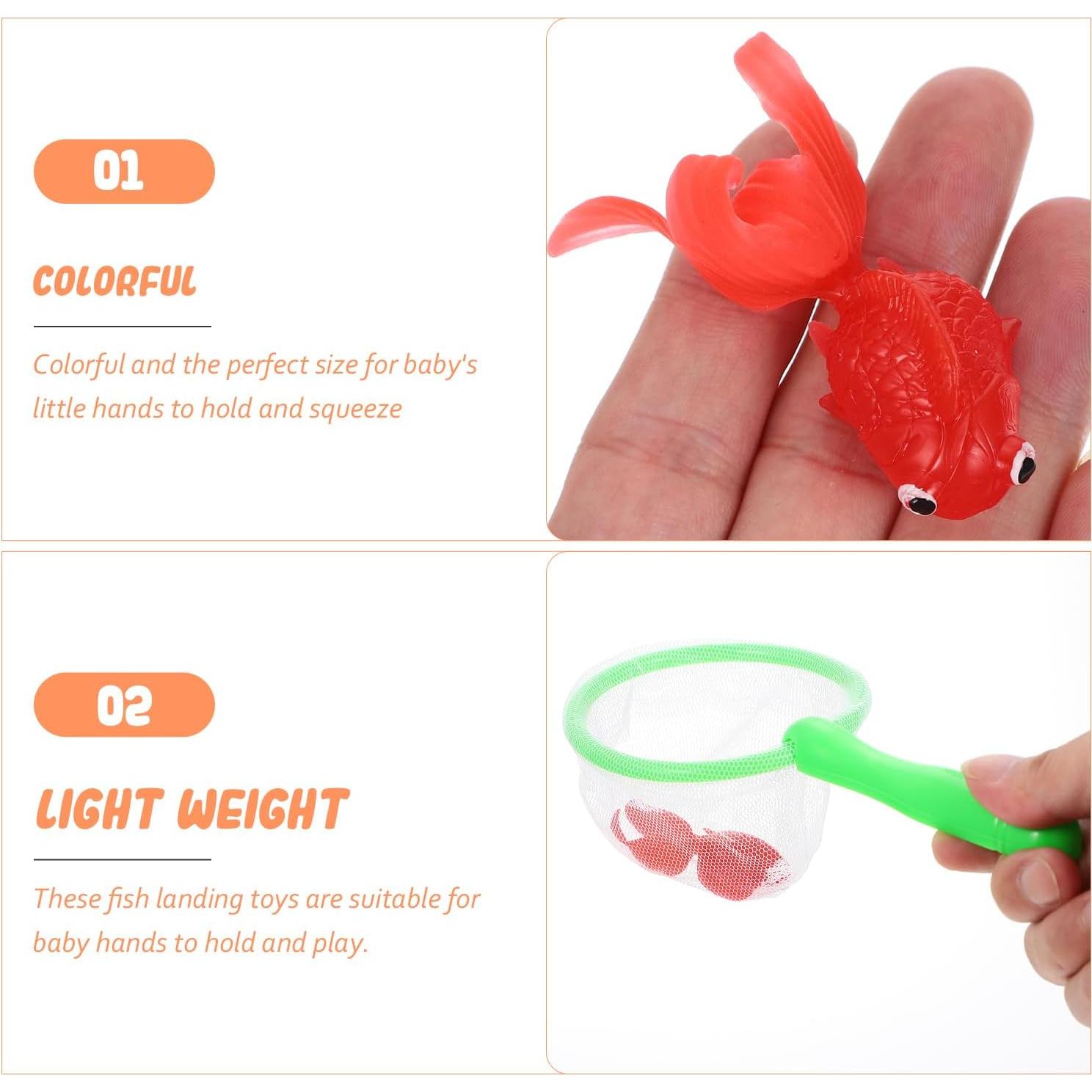 Juguetes de Baño para Bebés TOYANDONA - Set de Pesca con 6 Peces