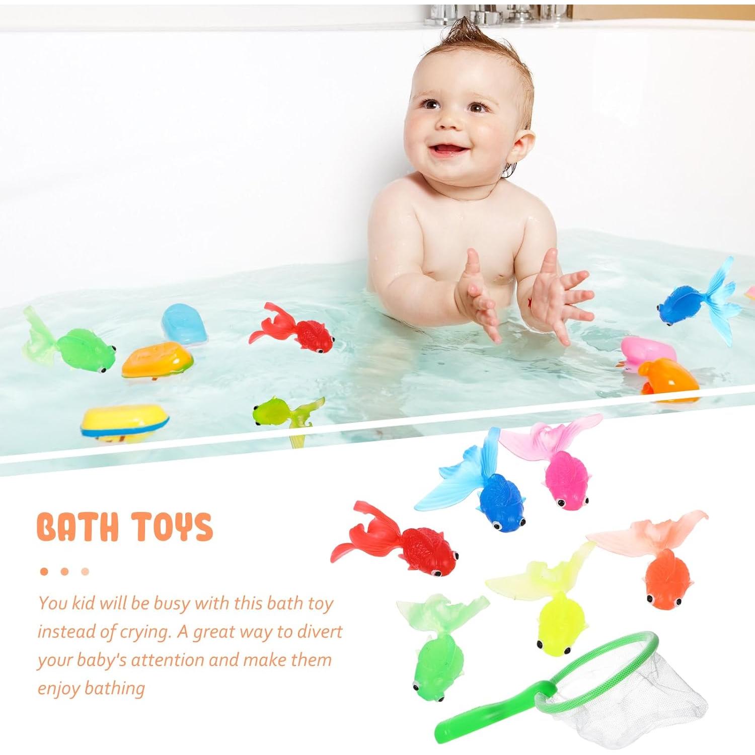 Juguetes de Baño para Bebés TOYANDONA - Set de Pesca con 6 Peces