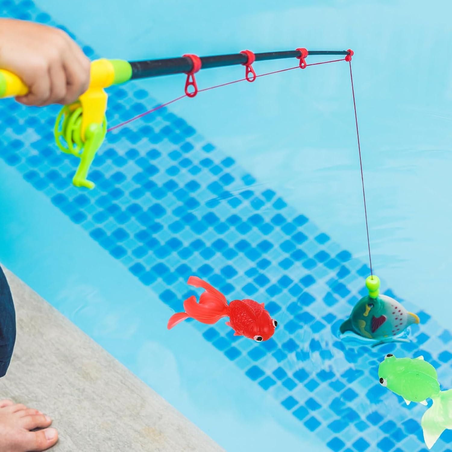 Juguetes de Baño para Bebés TOYANDONA - Set de Pesca con 6 Peces