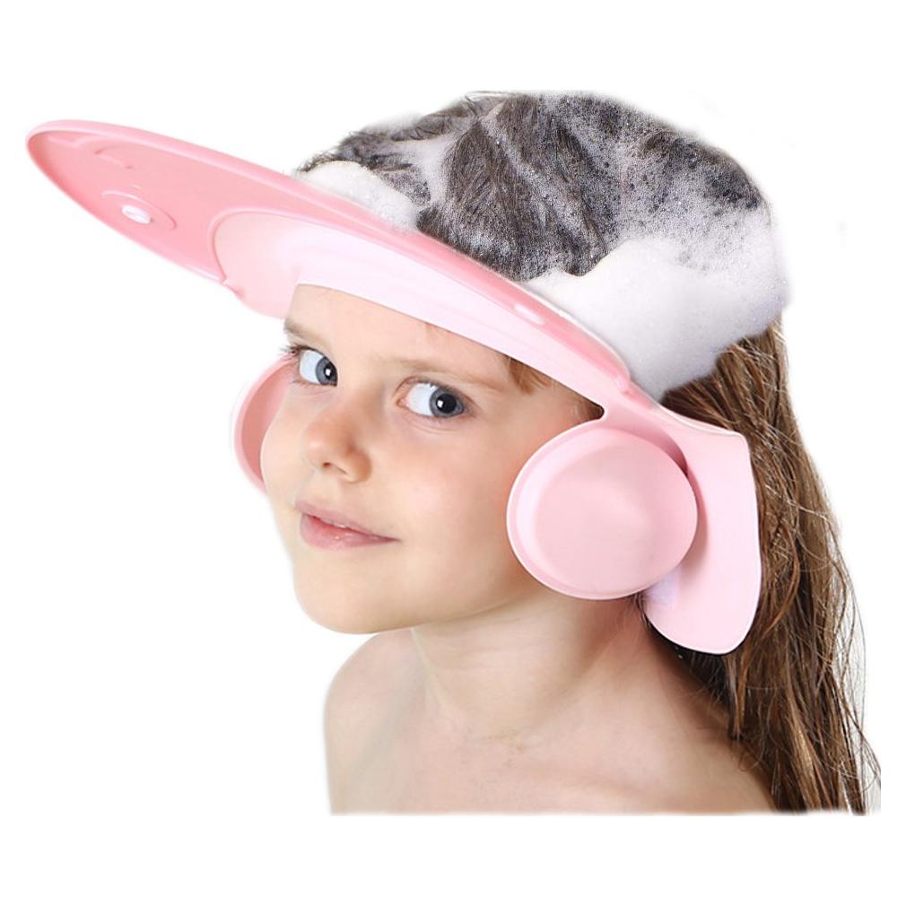 Gorro de Ducha para Bebés Rosa - Silicona Ajustable 38-60 cm