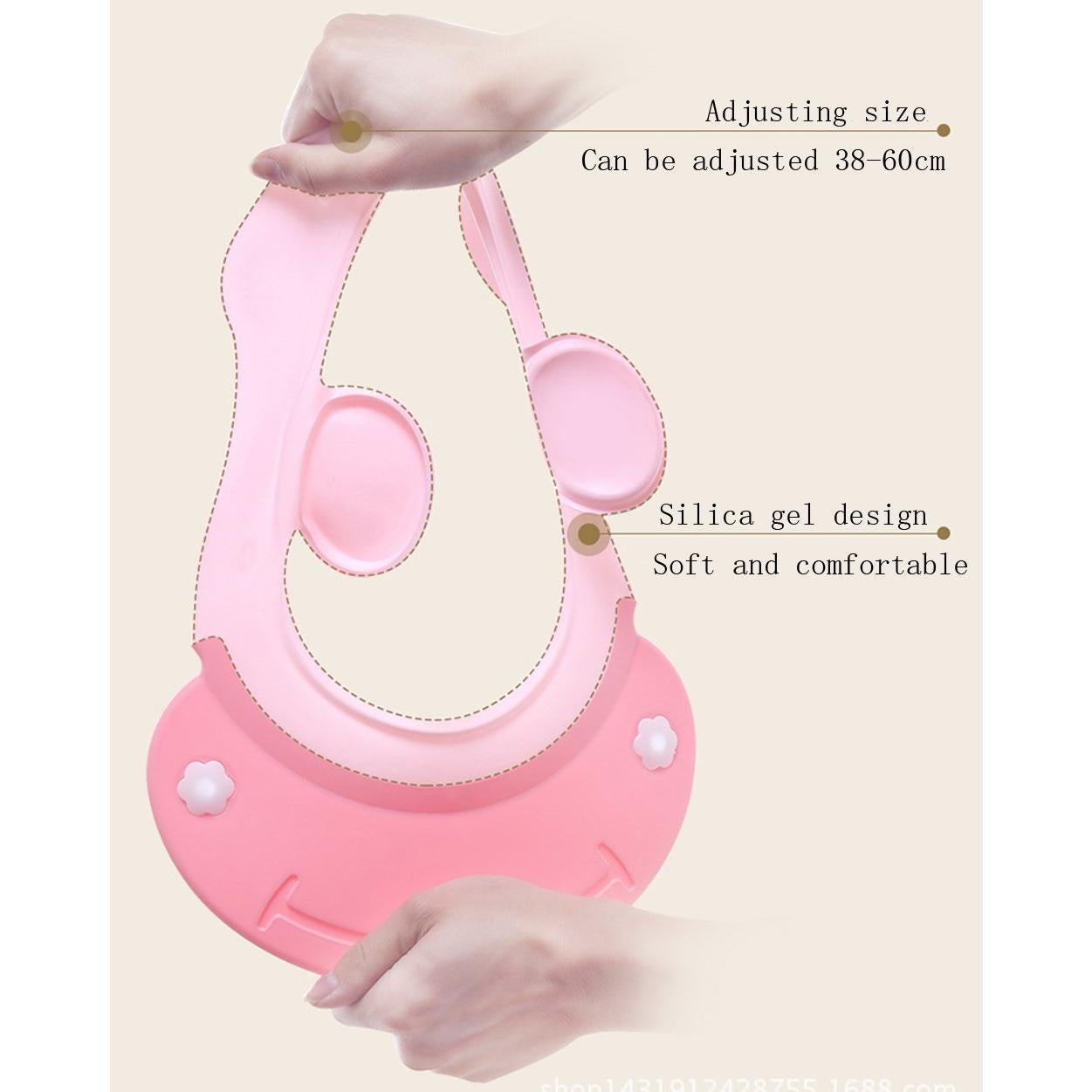 Gorro de Ducha para Bebés Rosa - Silicona Ajustable 38-60 cm