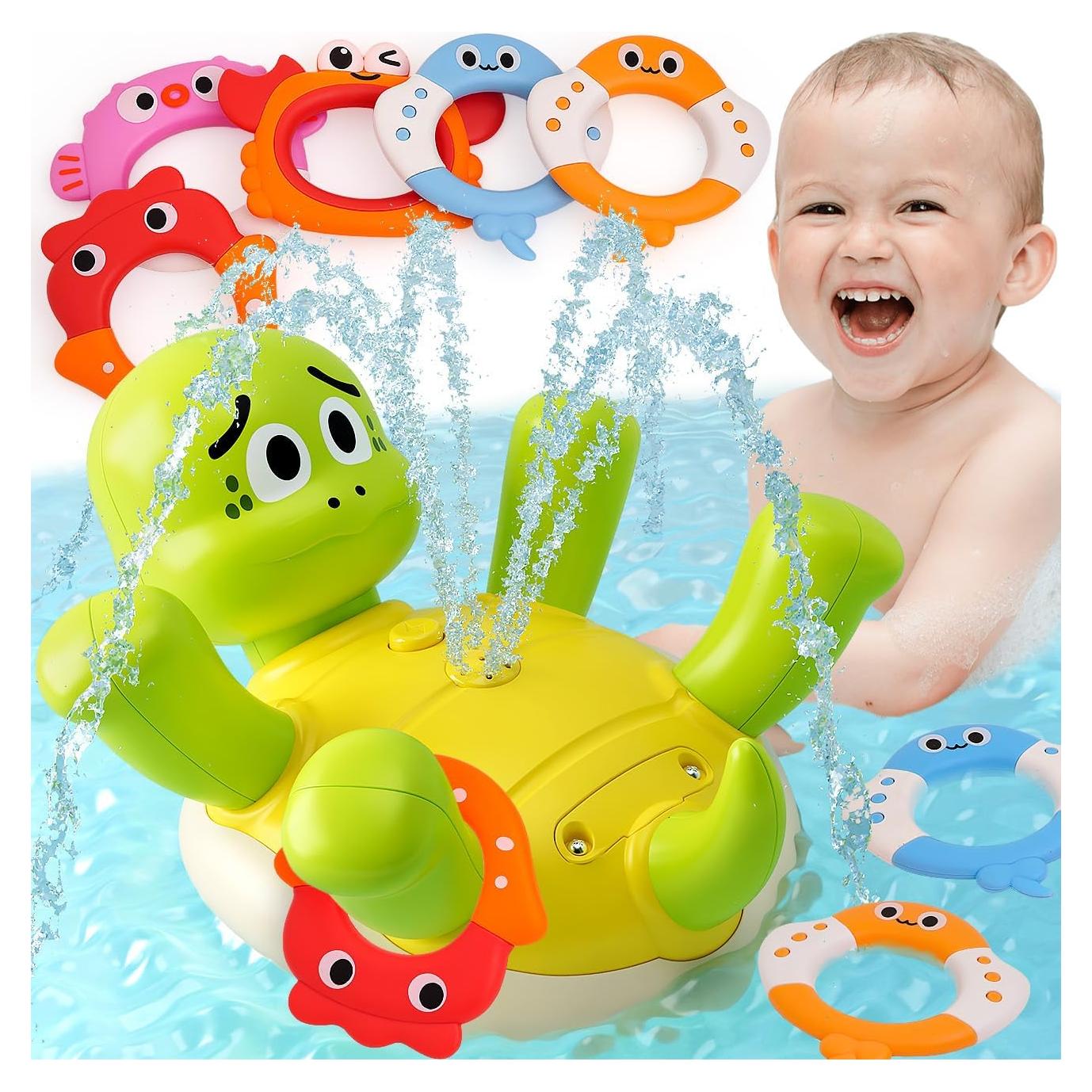 Juguetes de baño MUONE Tortuga Rociadora para Bebés 1-3 Años