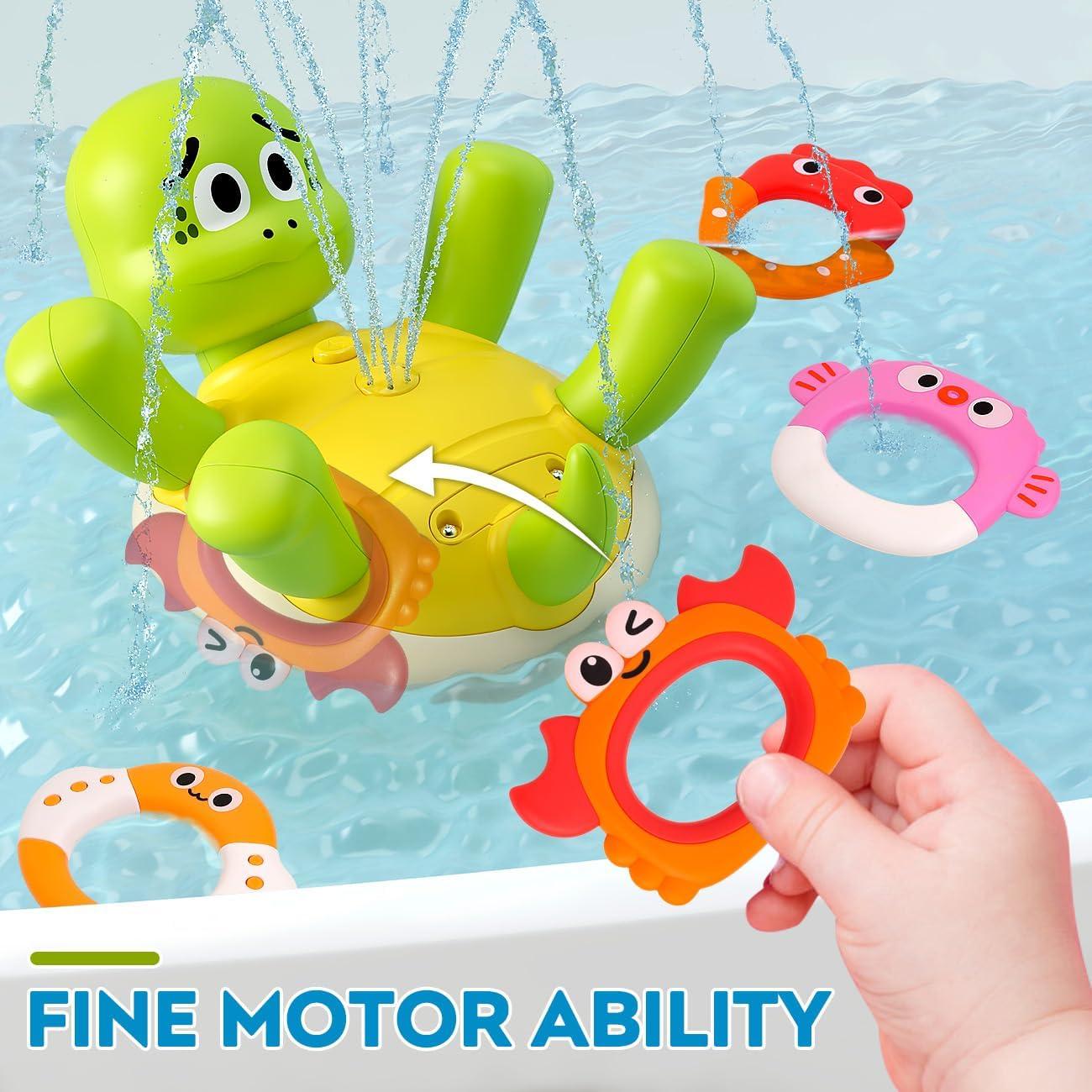 Juguetes de baño MUONE Tortuga Rociadora para Bebés 1-3 Años