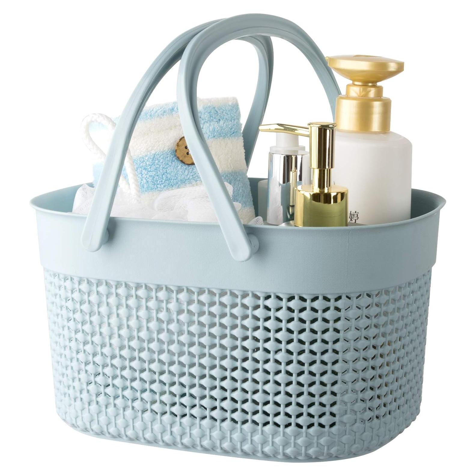 Cesta de Ducha Portátil rejomiik Azul 7.6L Organizador Plástico