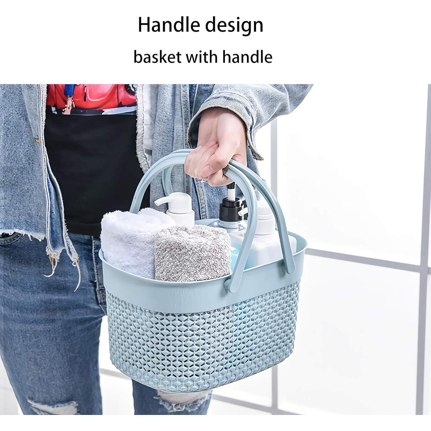 Cesta de Ducha Portátil rejomiik Azul 7.6L Organizador Plástico