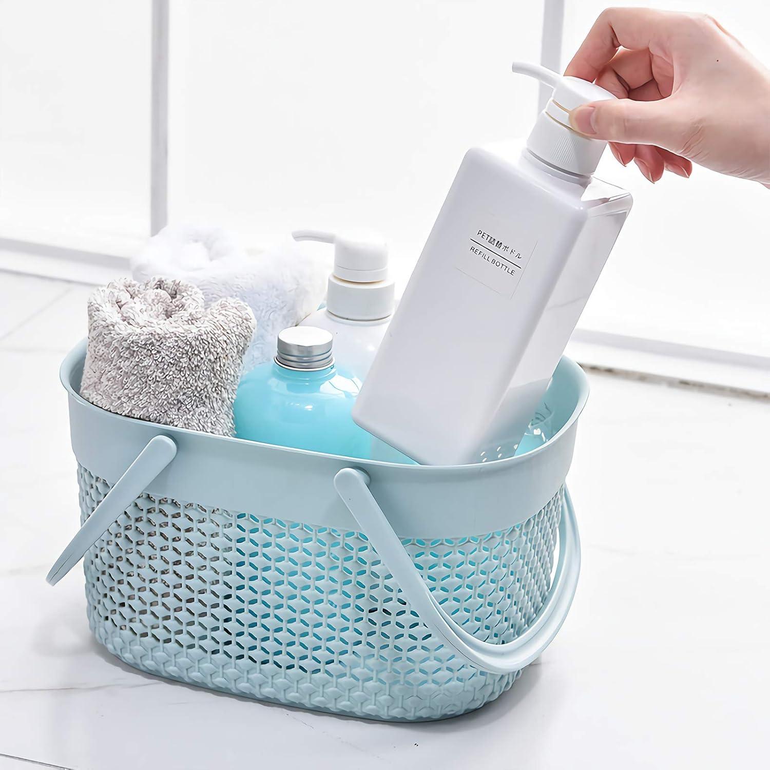 Cesta de Ducha Portátil rejomiik Azul 7.6L Organizador Plástico