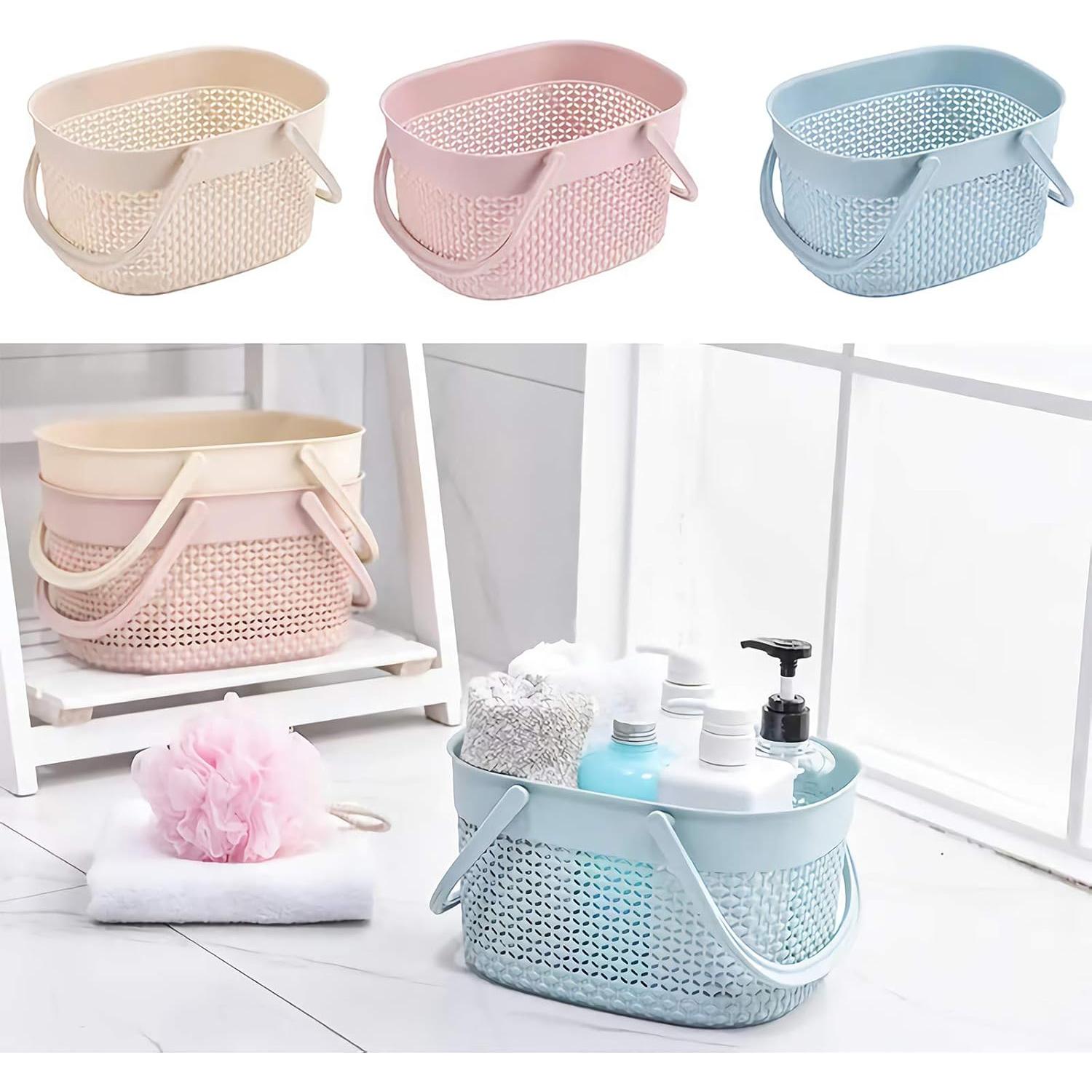 Cesta de Ducha Portátil rejomiik Azul 7.6L Organizador Plástico