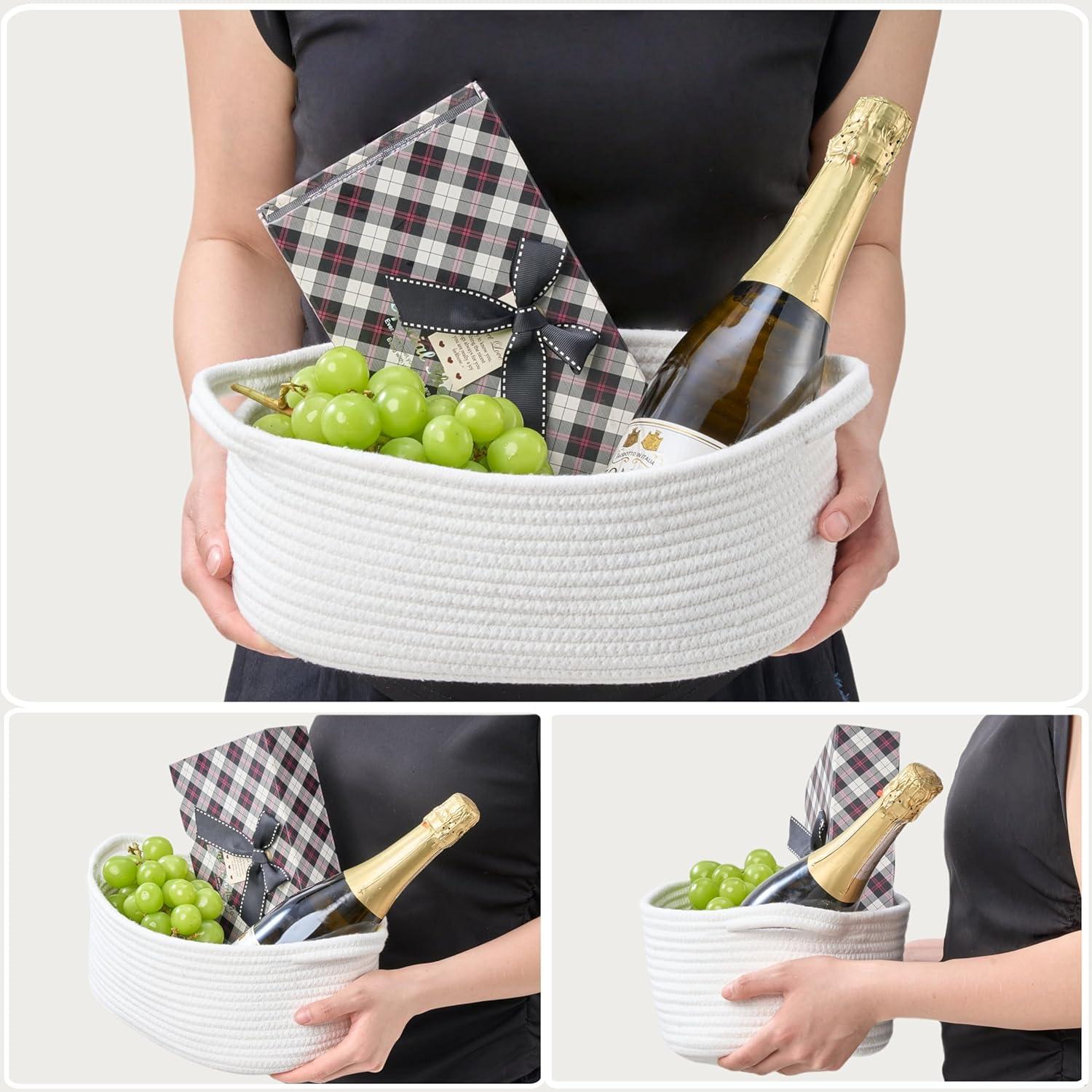 Cesta de Regalo Tejida Kodomoore Blanca 30.5x20.3x12.7cm