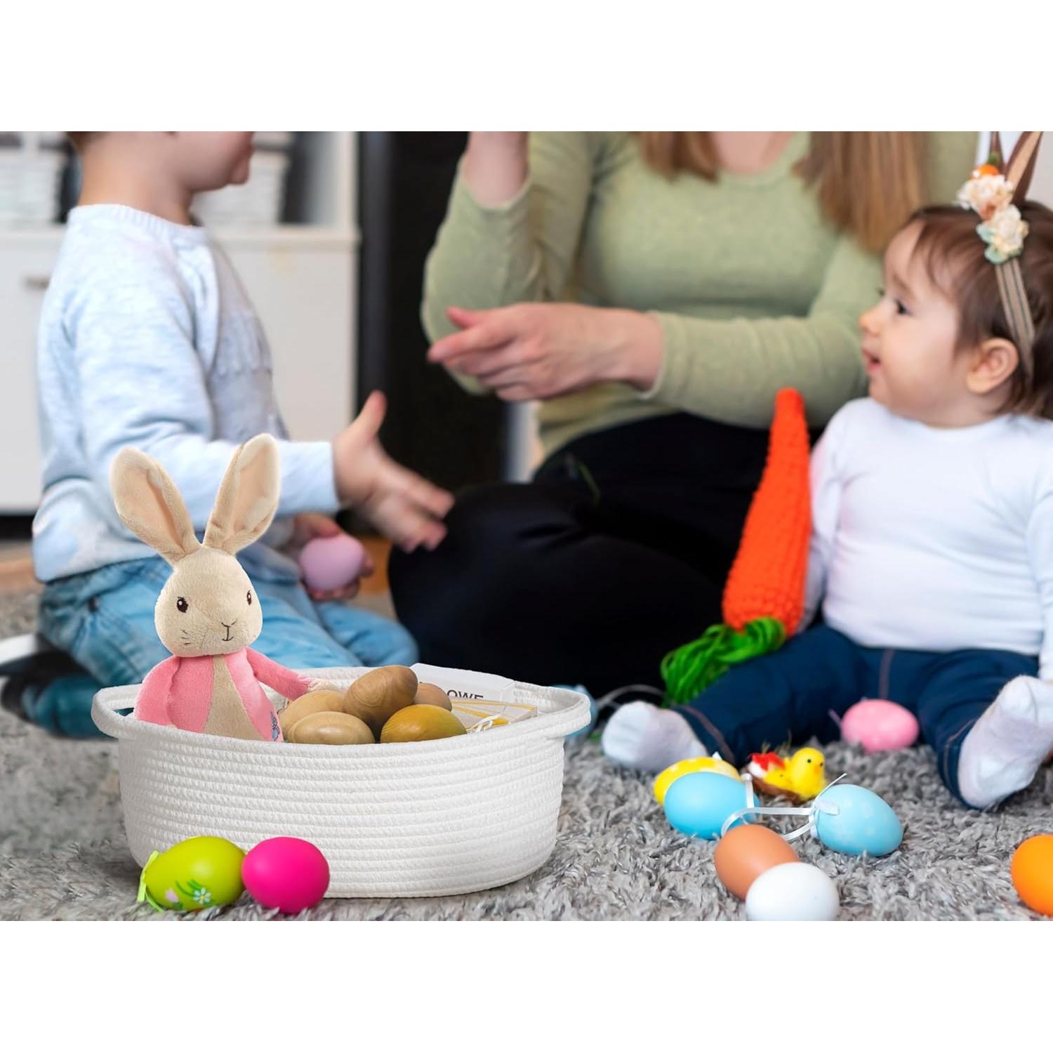 Cesta de Regalo Tejida Kodomoore Blanca 30.5x20.3x12.7cm