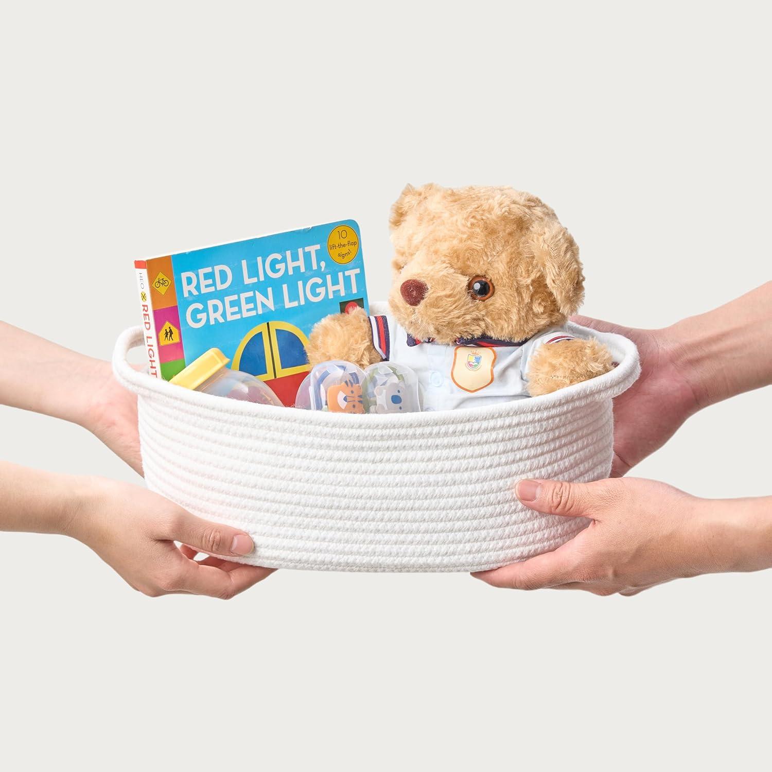 Cesta de Regalo Tejida Kodomoore Blanca 30.5x20.3x12.7cm