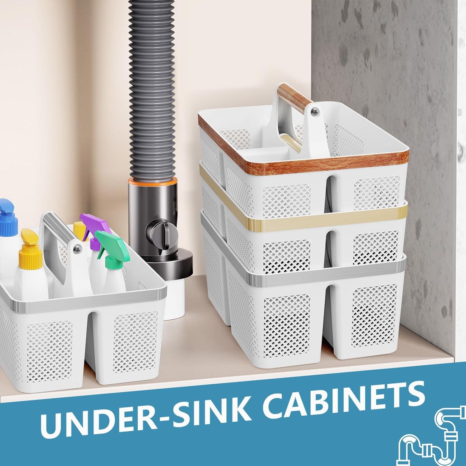 Caddy de Ducha Portátil BYUNER Blanco-Plata con Drenaje 360