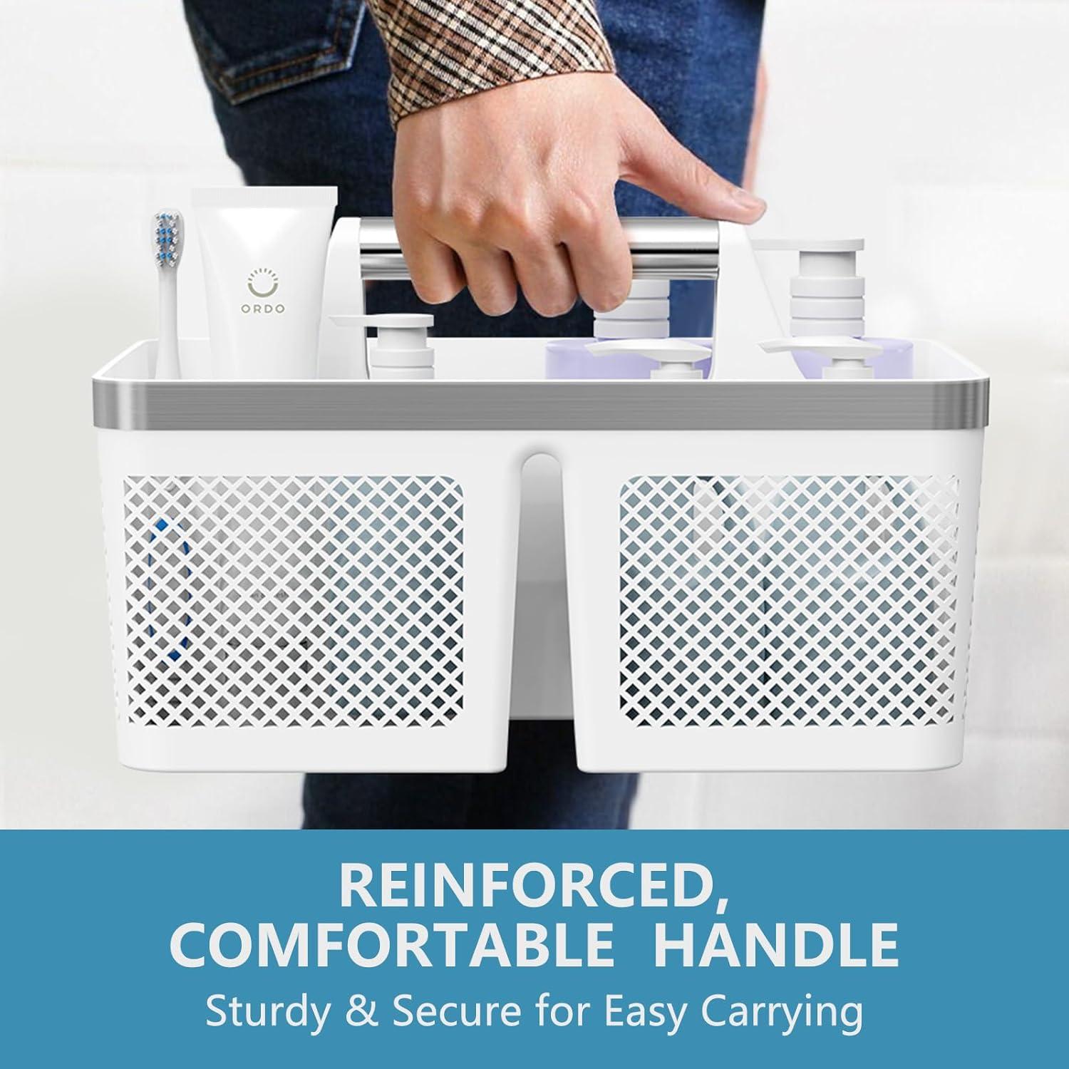 Caddy de Ducha Portátil BYUNER Blanco-Plata con Drenaje 360