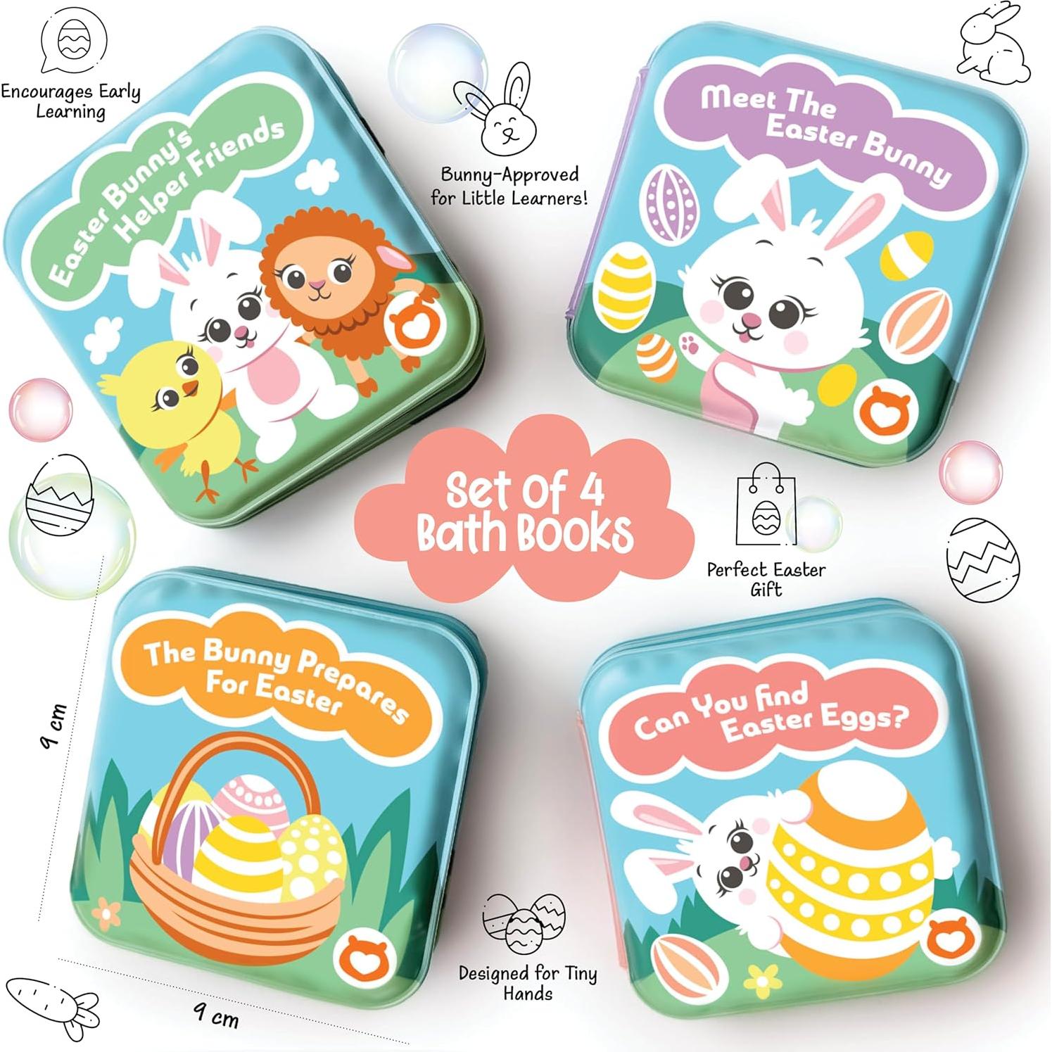 Conjunto de 4 Libros de Baño BabyBibi - A Prueba de Agua para Bebés