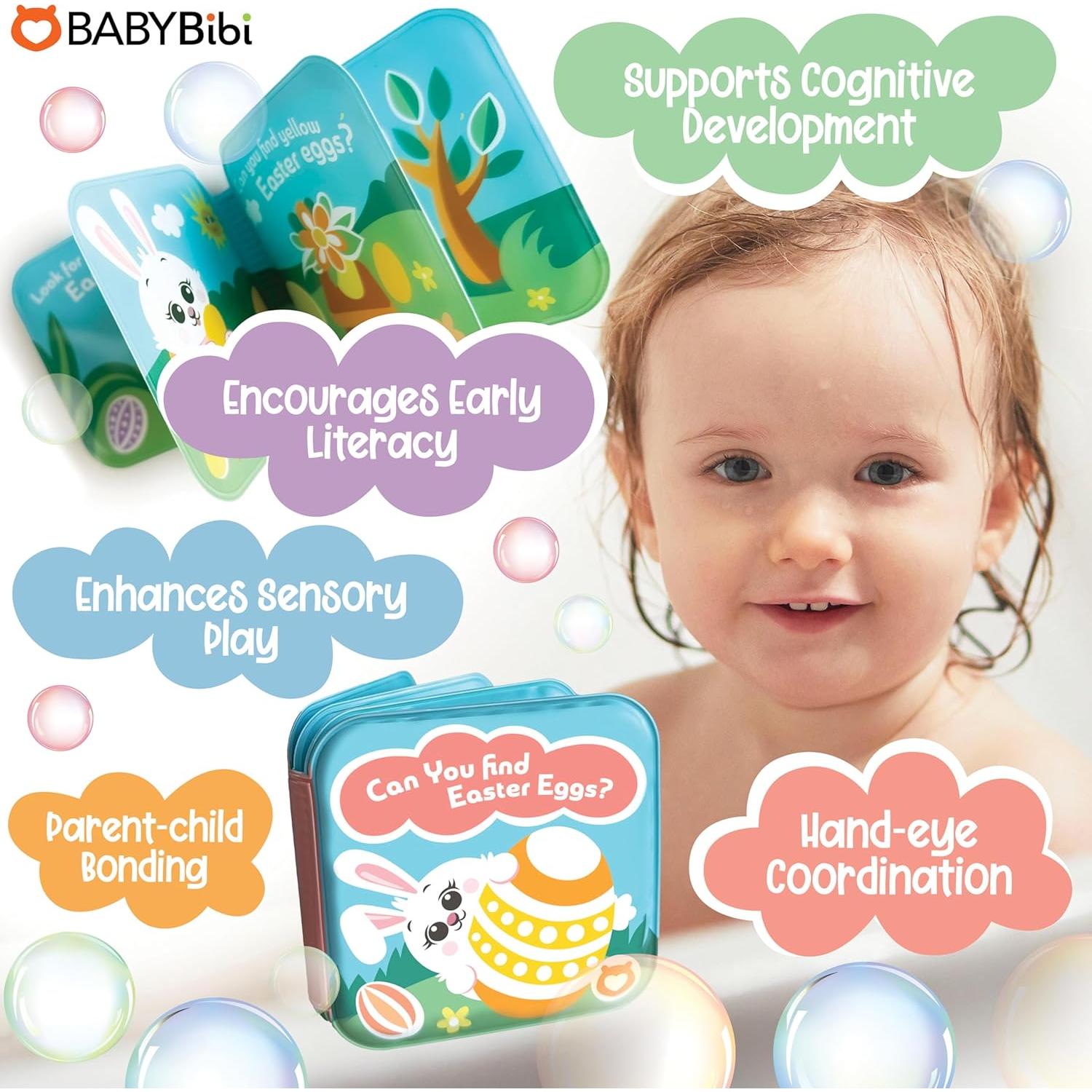 Conjunto de 4 Libros de Baño BabyBibi - A Prueba de Agua para Bebés