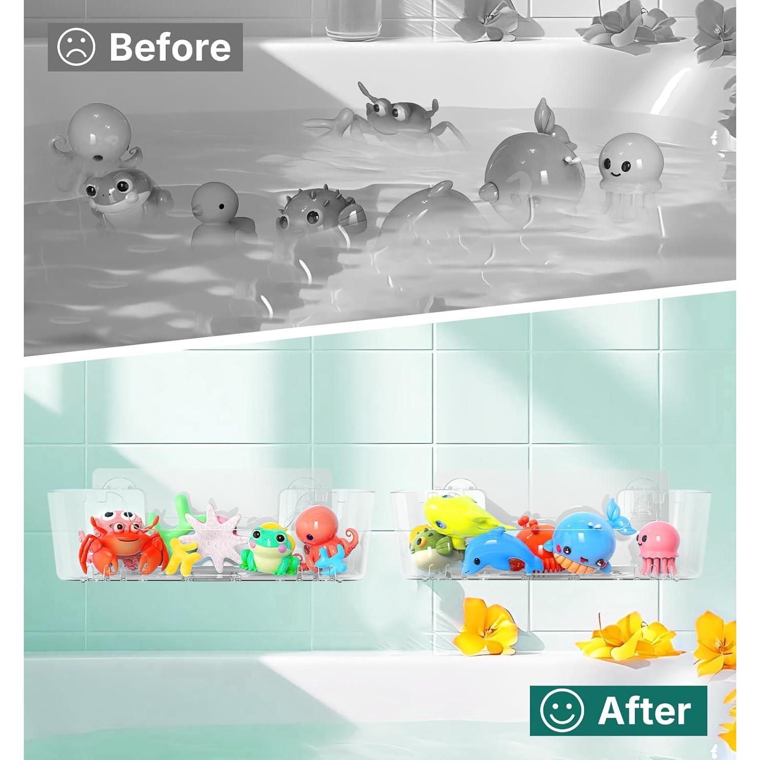 Organizador de Juguetes de Baño JNDETOP 2 Paquetes Transparente