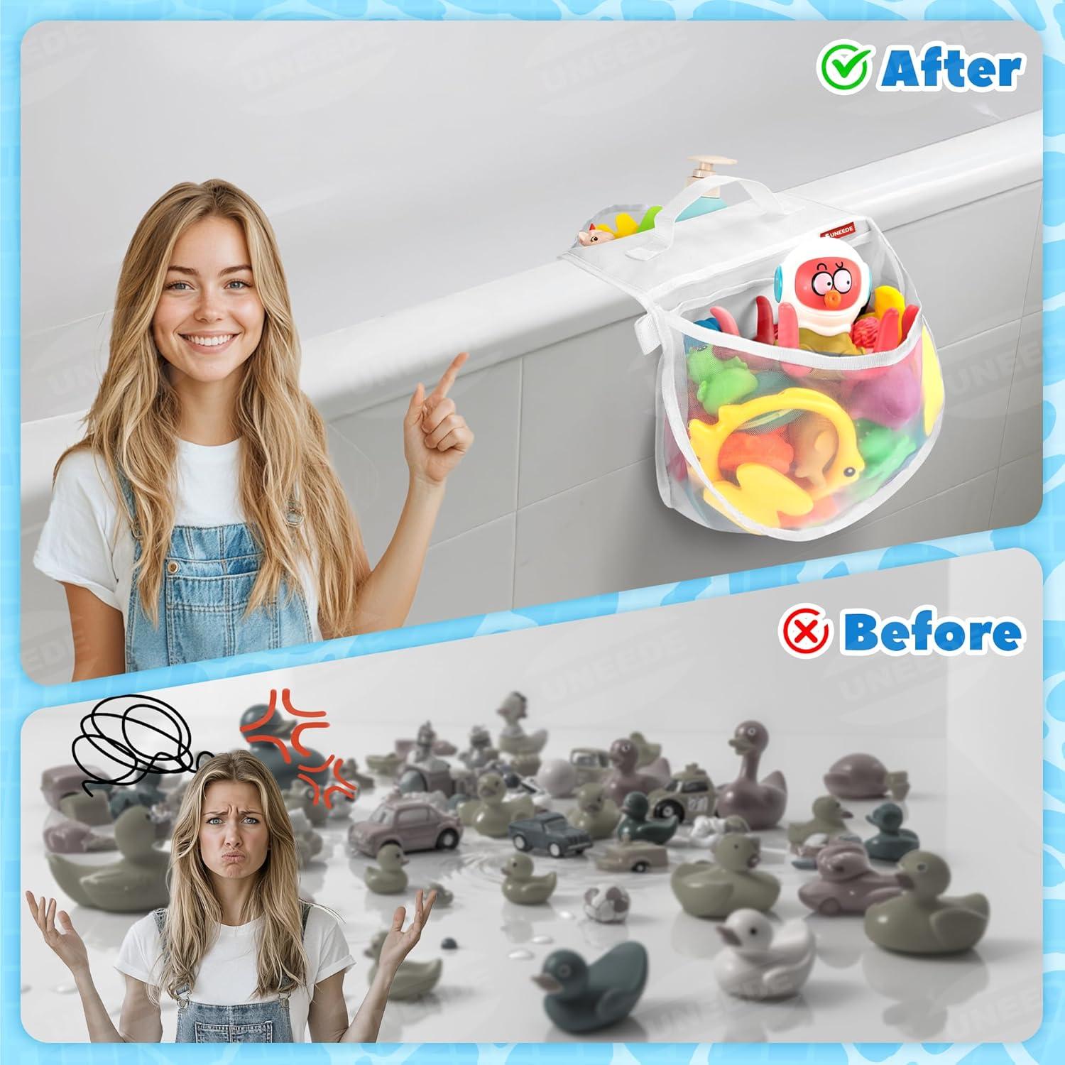 Organizador de Juguetes de Baño UNEEDE 2 Compartimentos Malla