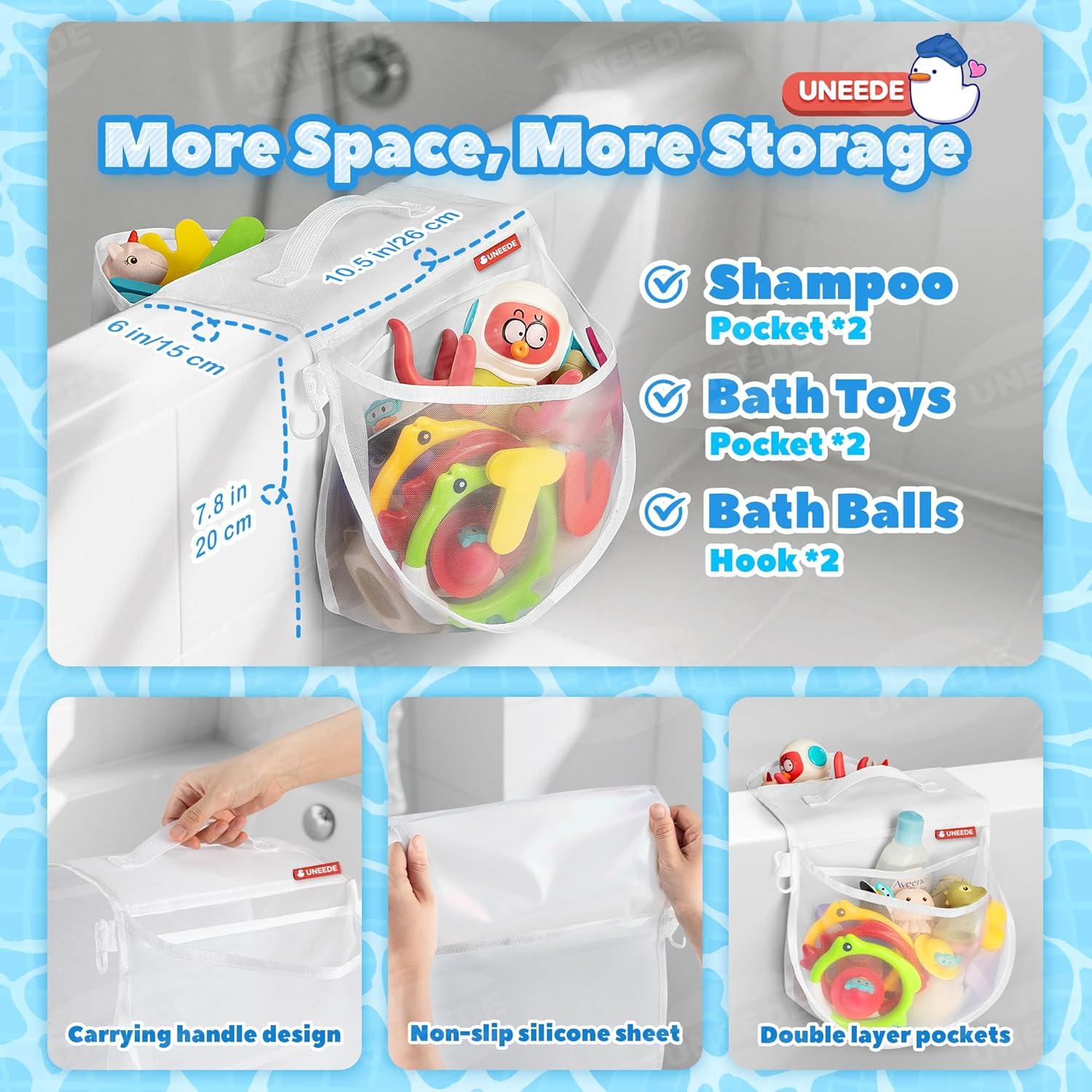 Organizador de Juguetes de Baño UNEEDE 2 Compartimentos Malla