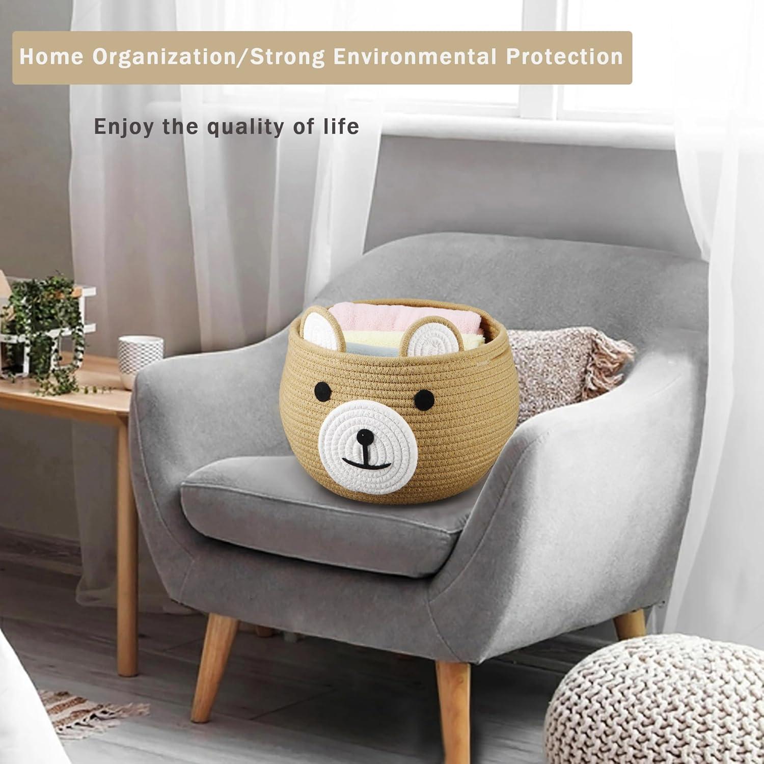 Cesta de Algodón PandaEar para Bebés - Organizador de Pañales Marrón