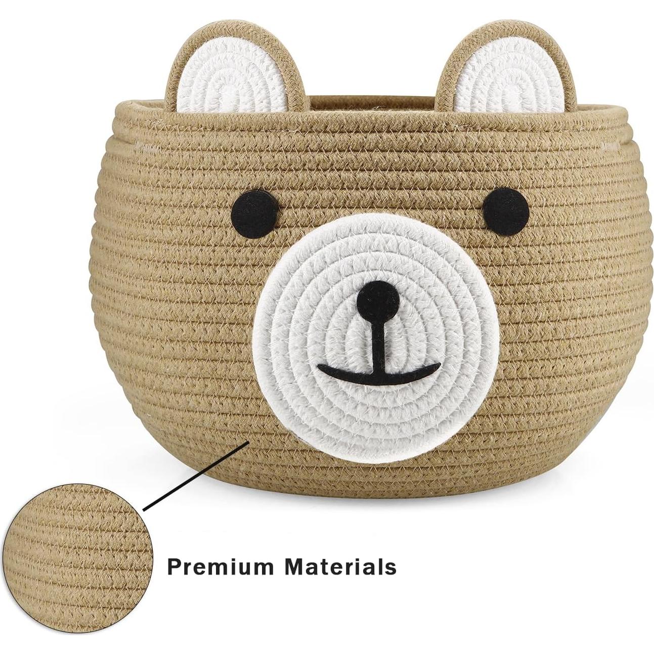 Cesta de Algodón PandaEar para Bebés - Organizador de Pañales Marrón