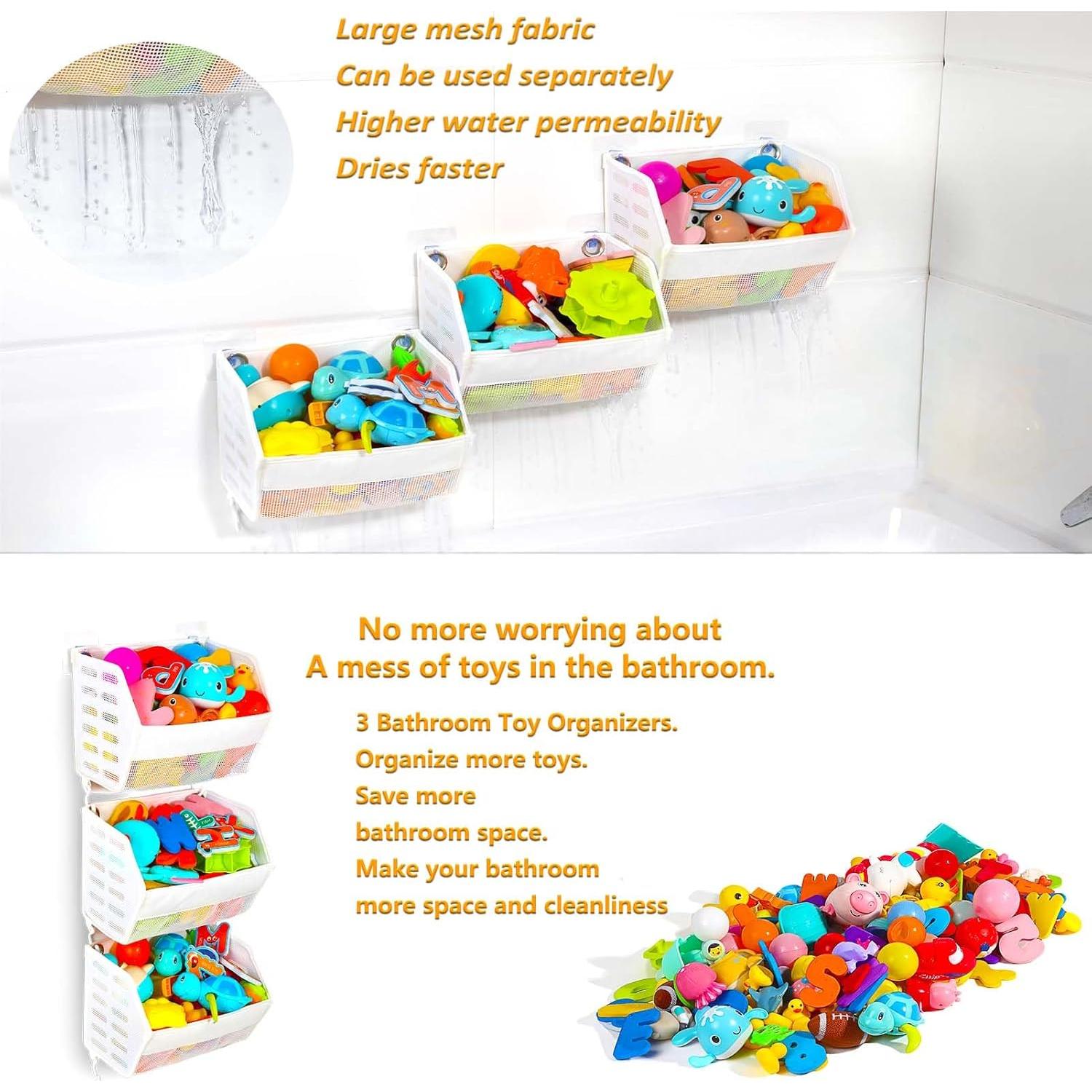 Organizador de Juguetes de Baño Ligereza 3 Piezas - Blanco