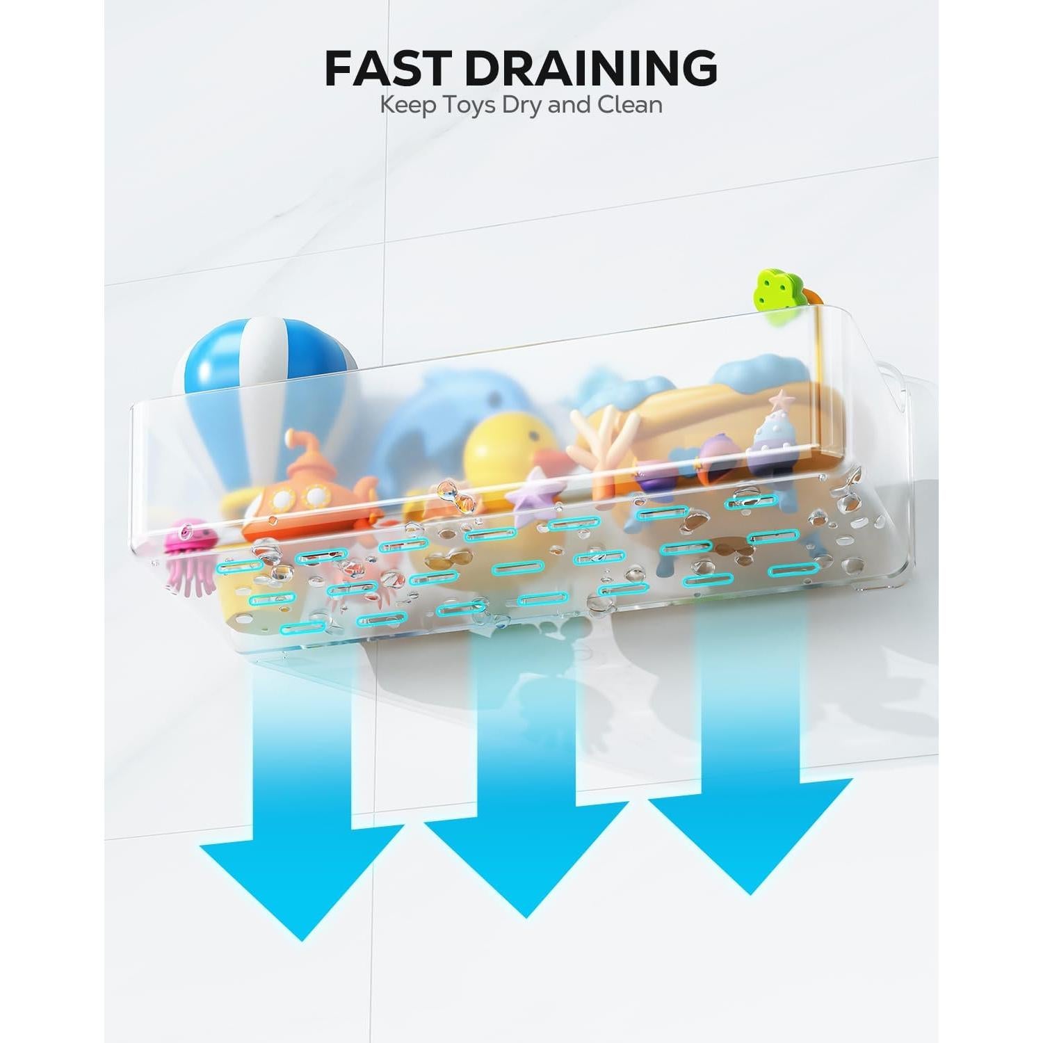 Organizador de Juguetes de Baño Nieifi - 2 Cestas Transparentes