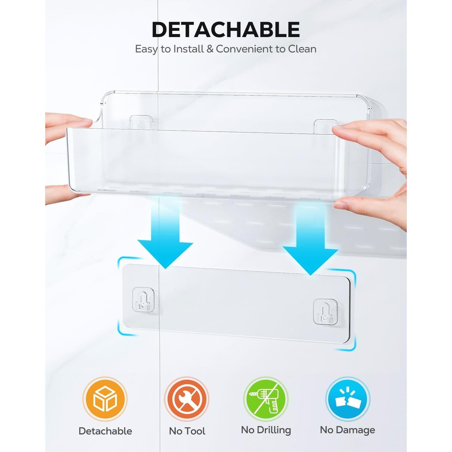 Organizador de Juguetes de Baño Nieifi - 2 Cestas Transparentes
