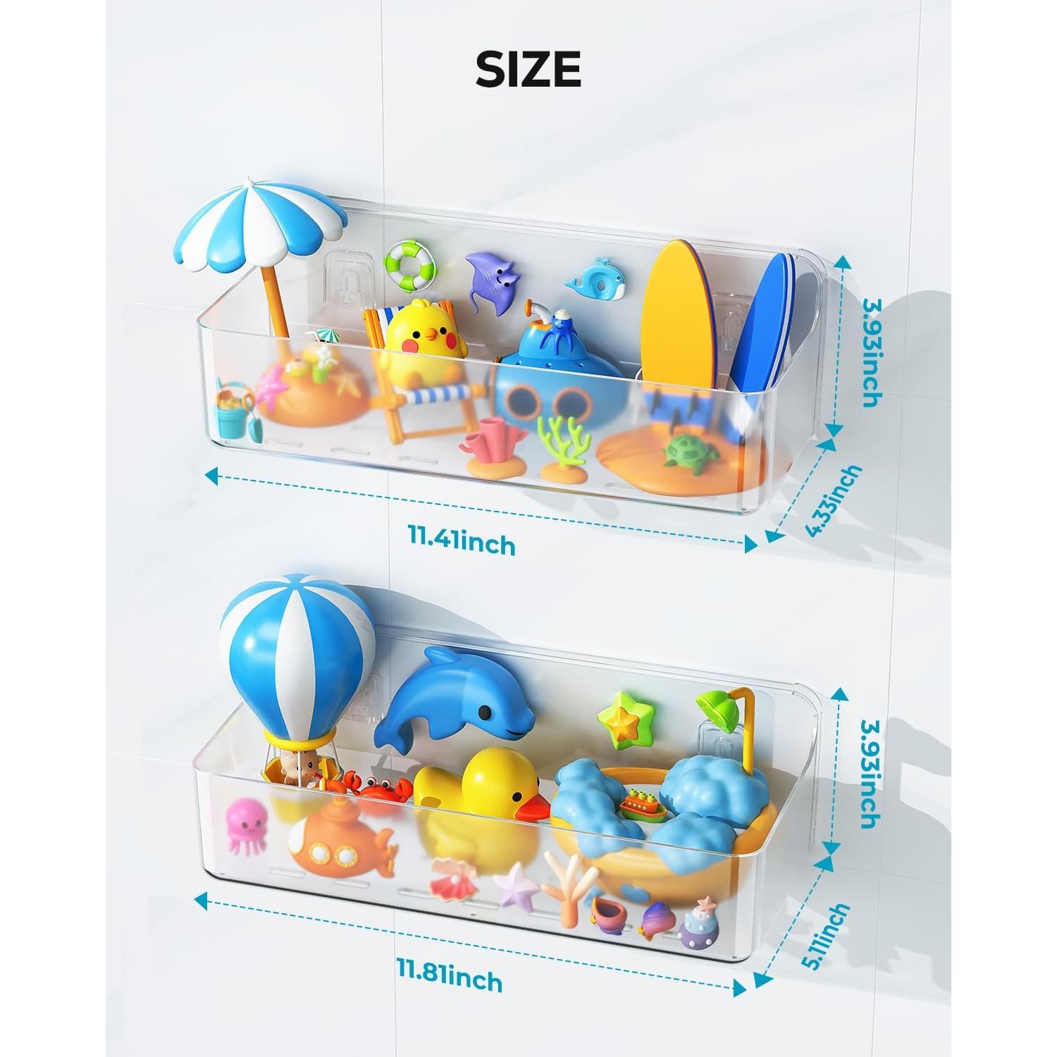 Organizador de Juguetes de Baño Nieifi - 2 Cestas Transparentes