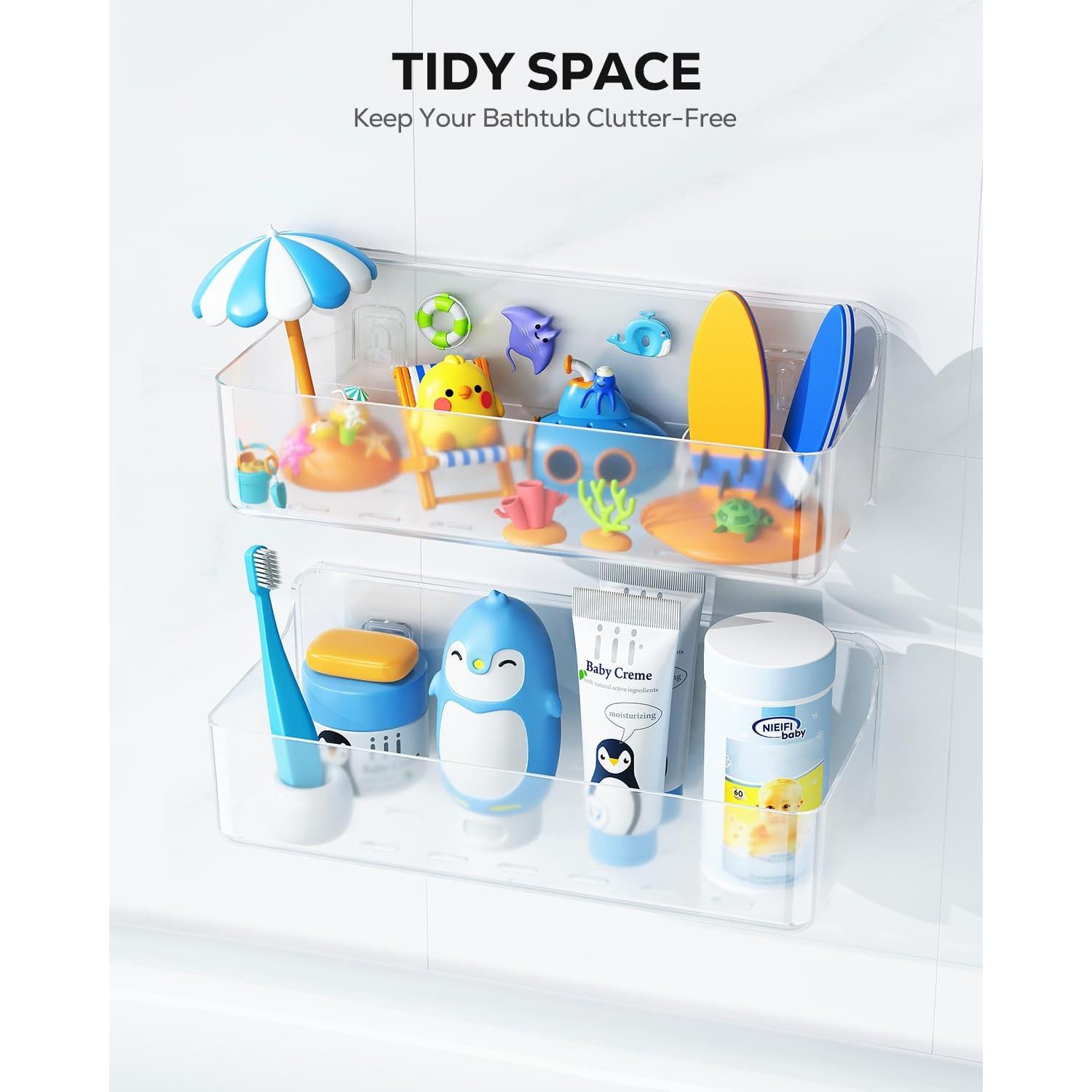 Organizador de Juguetes de Baño Nieifi - 2 Cestas Transparentes