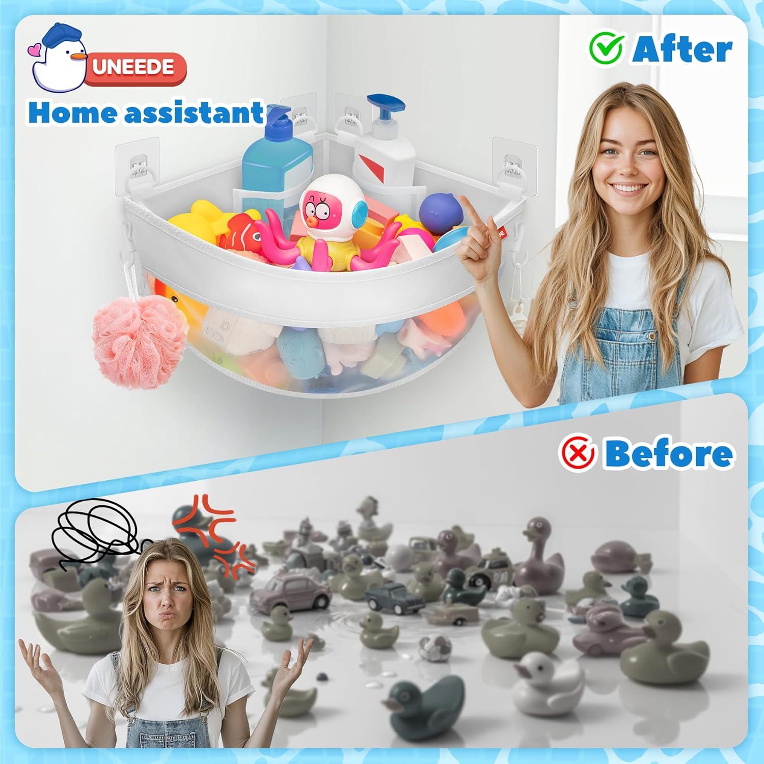 Organizador de Juguetes de Baño UNEEDE Nylon Blanco 4.32 Gal