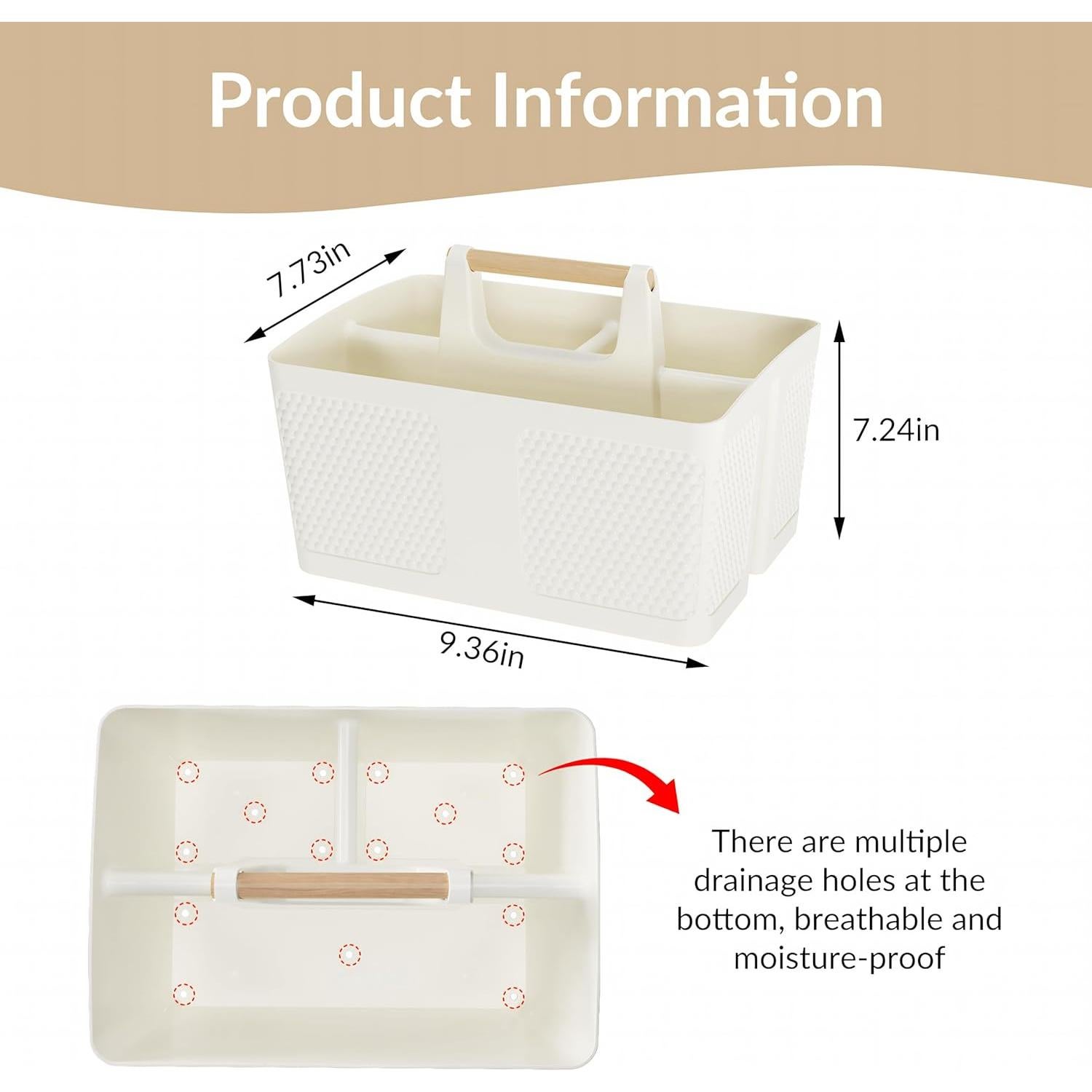 Caddy de Ducha Portátil Xuhdukc Blanco 27.4x19.7x18.4 cm