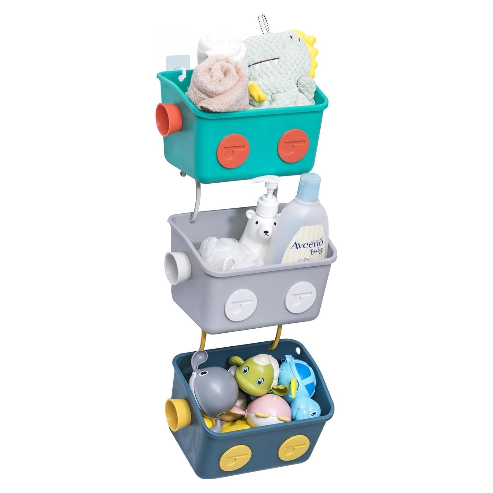Organizador de Juguetes de Baño LUFOFOX Robot 3 Cestas