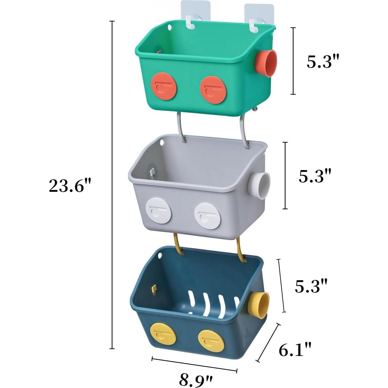 Organizador de Juguetes de Baño LUFOFOX Robot 3 Cestas