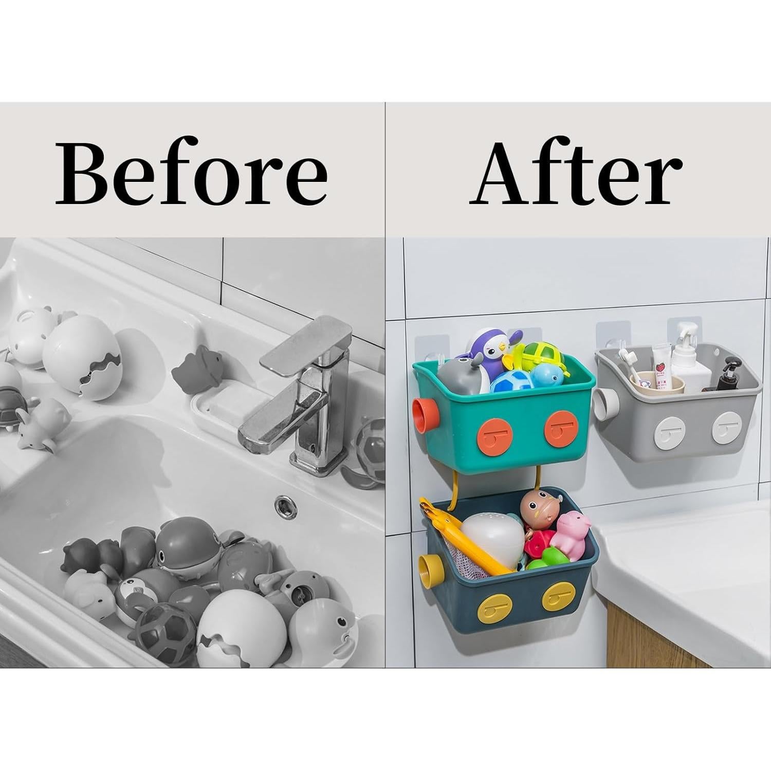 Organizador de Juguetes de Baño LUFOFOX Robot 3 Cestas