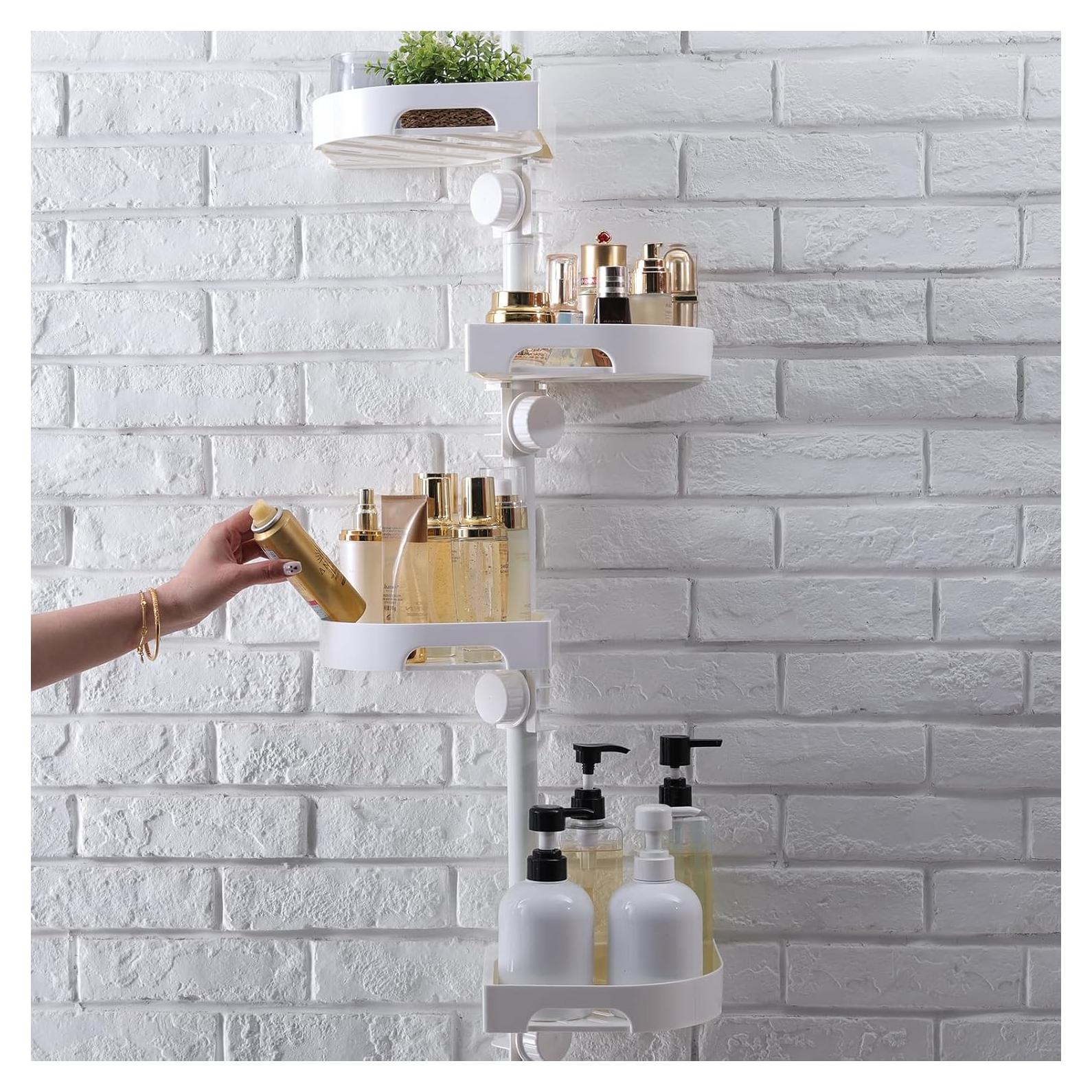 Organizador de Ducha de Esquina Shuang Qing 4 Niveles Ajustable Blanco