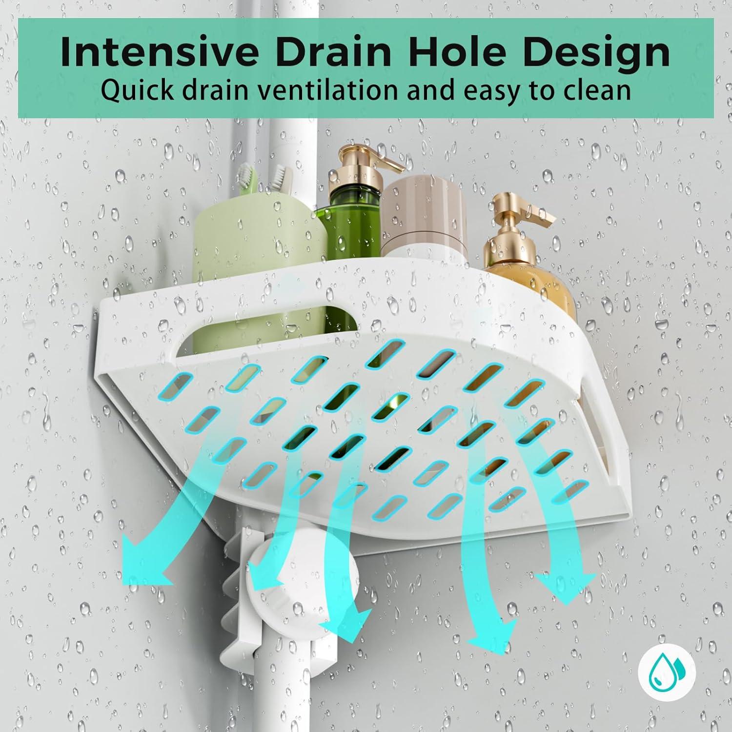 Organizador de Ducha de Esquina Shuang Qing 4 Niveles Ajustable Blanco