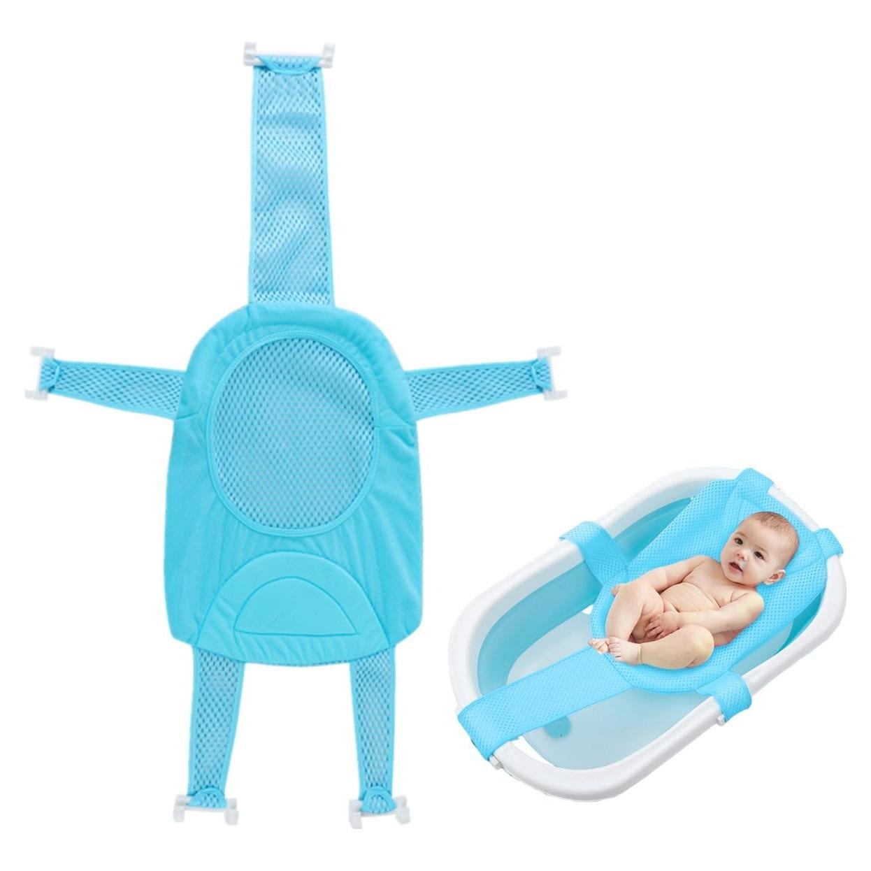 Almohadilla de Baño para Bebé Azul - Red de Soporte Ajustable