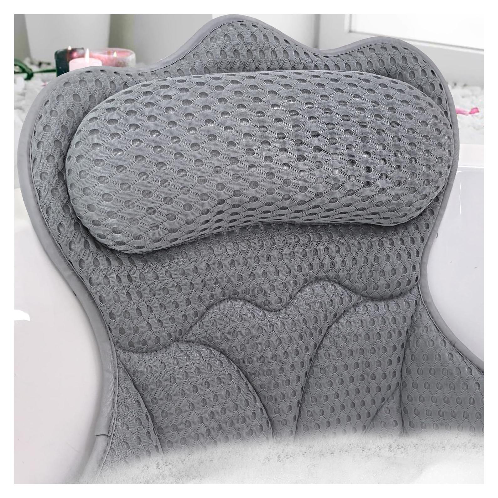 Almohada de Baño REEZEIVI con Ventosas Antideslizantes 4D Gris