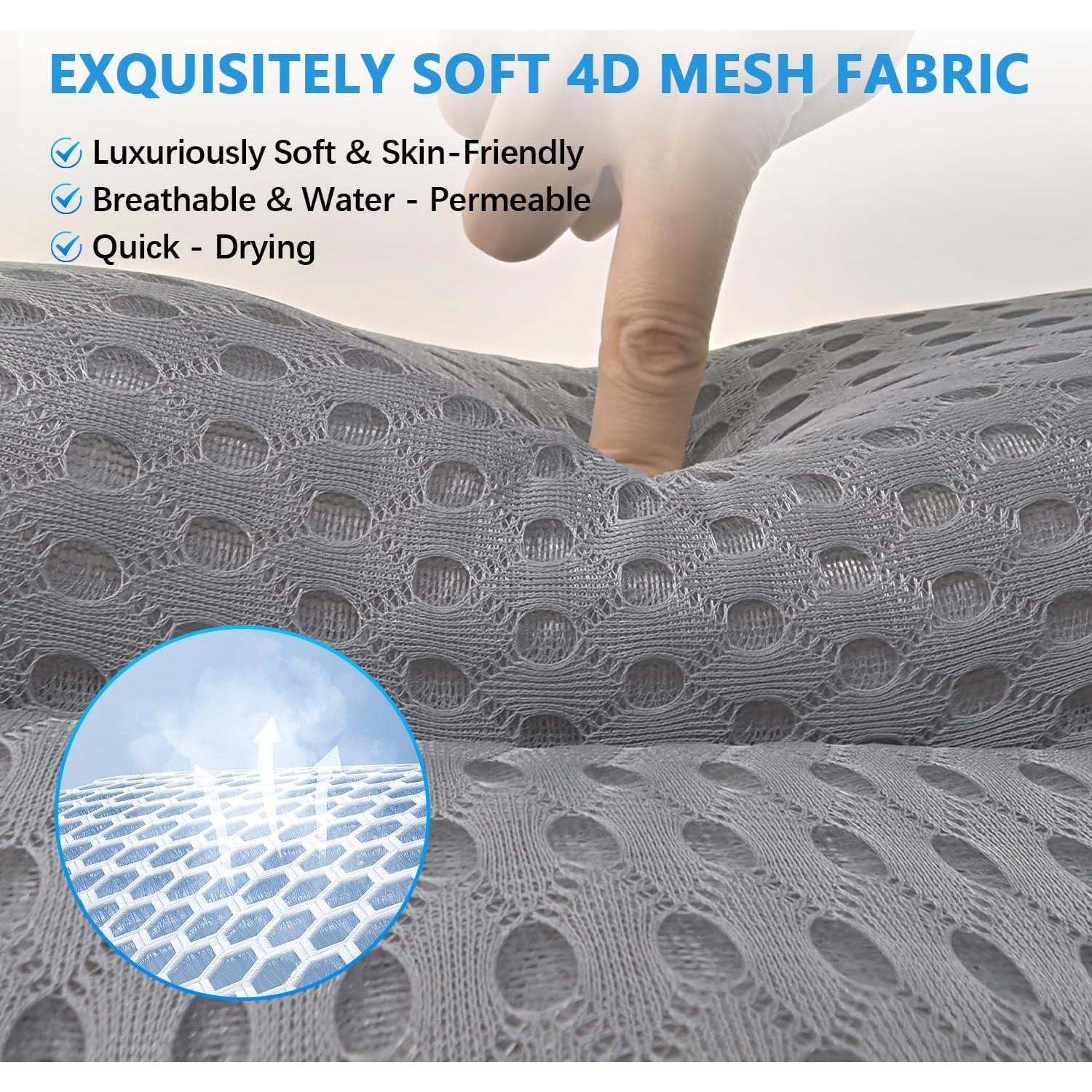 Almohada de Baño REEZEIVI con Ventosas Antideslizantes 4D Gris